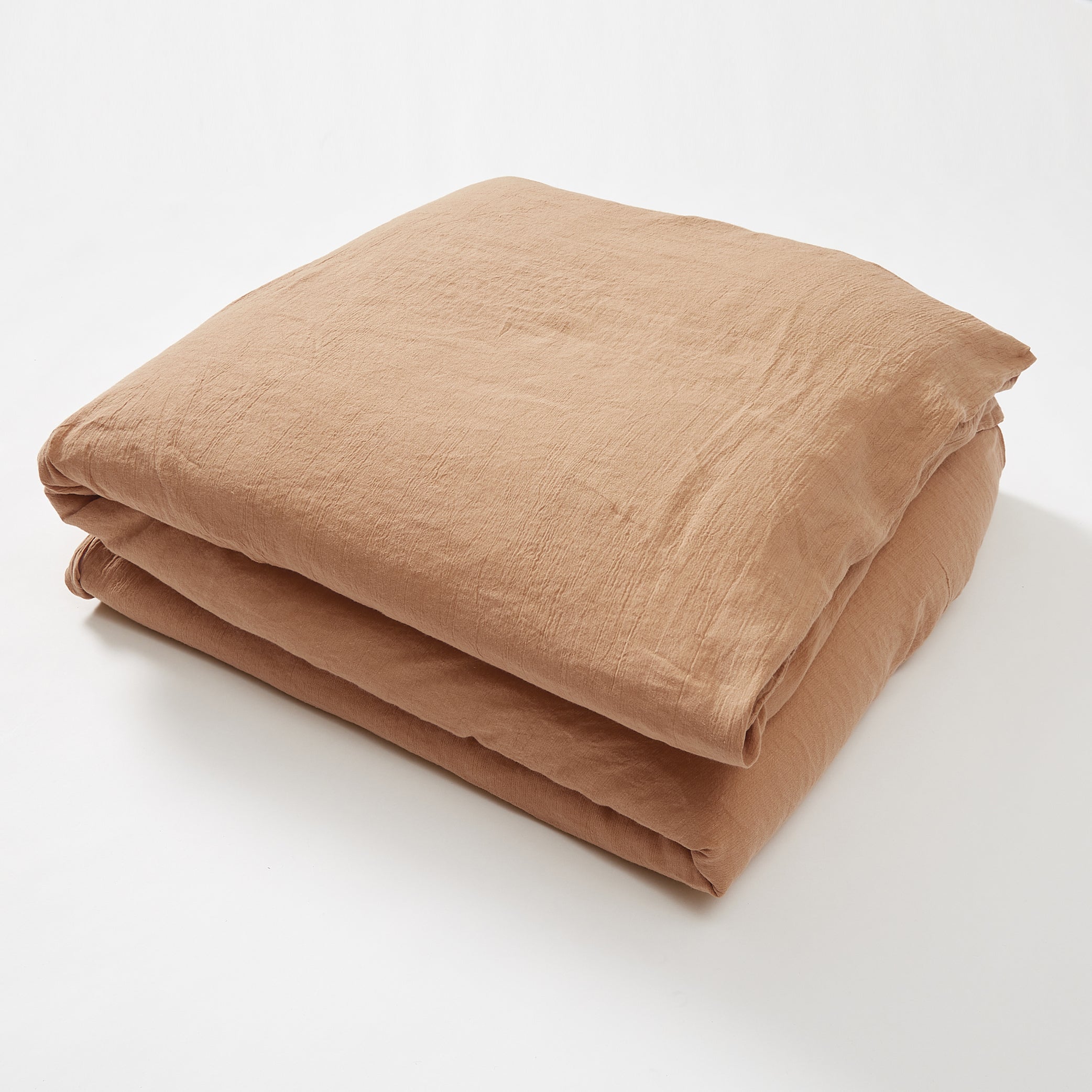 Washed Linen Cotton Duvet Cover Soft Terracotta