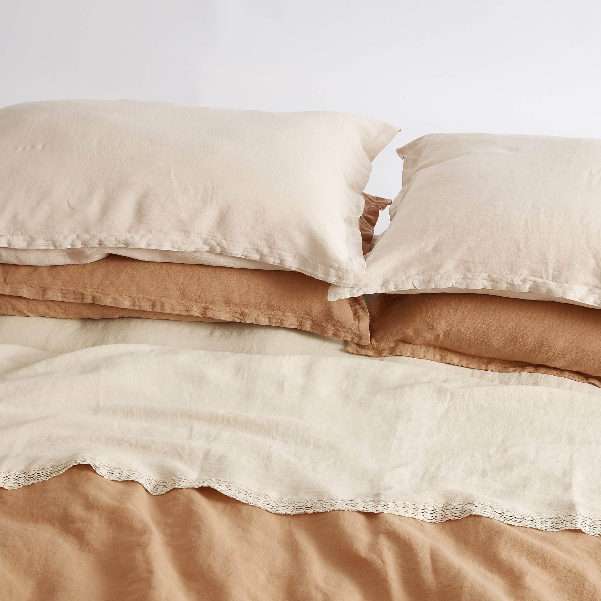 Sandstone Lace Top Flat Sheet