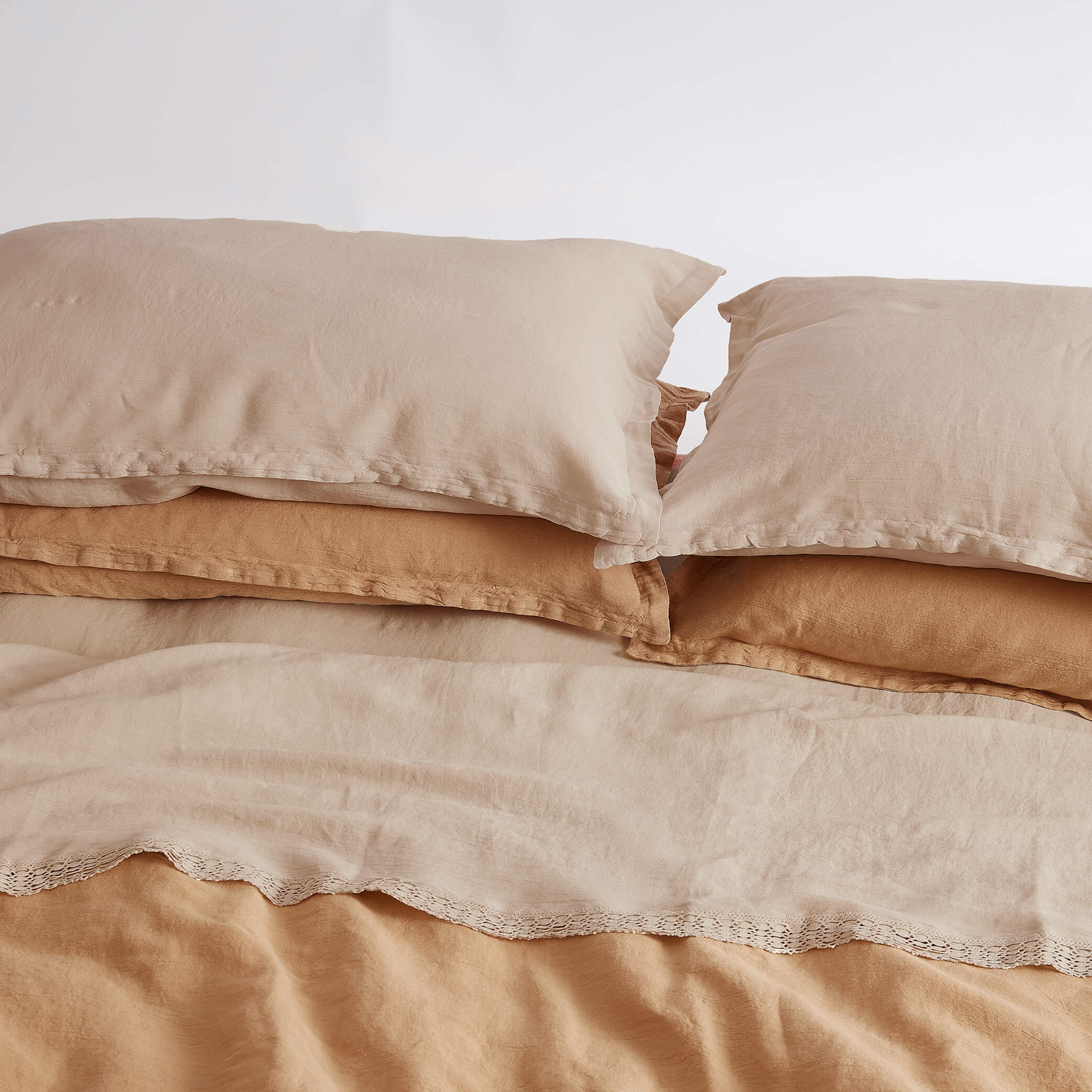 Soft Rose Lace Top Flat Sheet