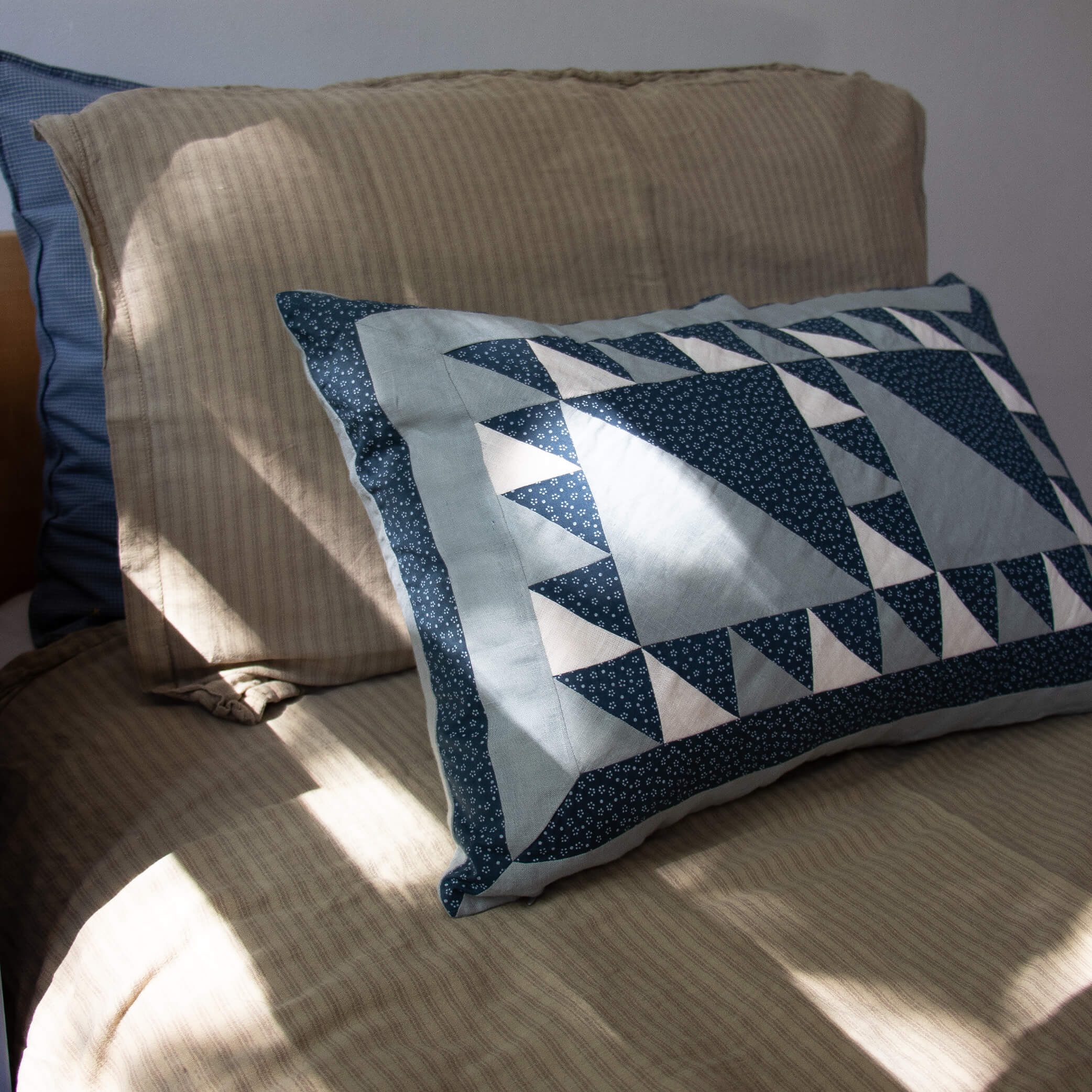 Linen Patchwork Cushion Cover