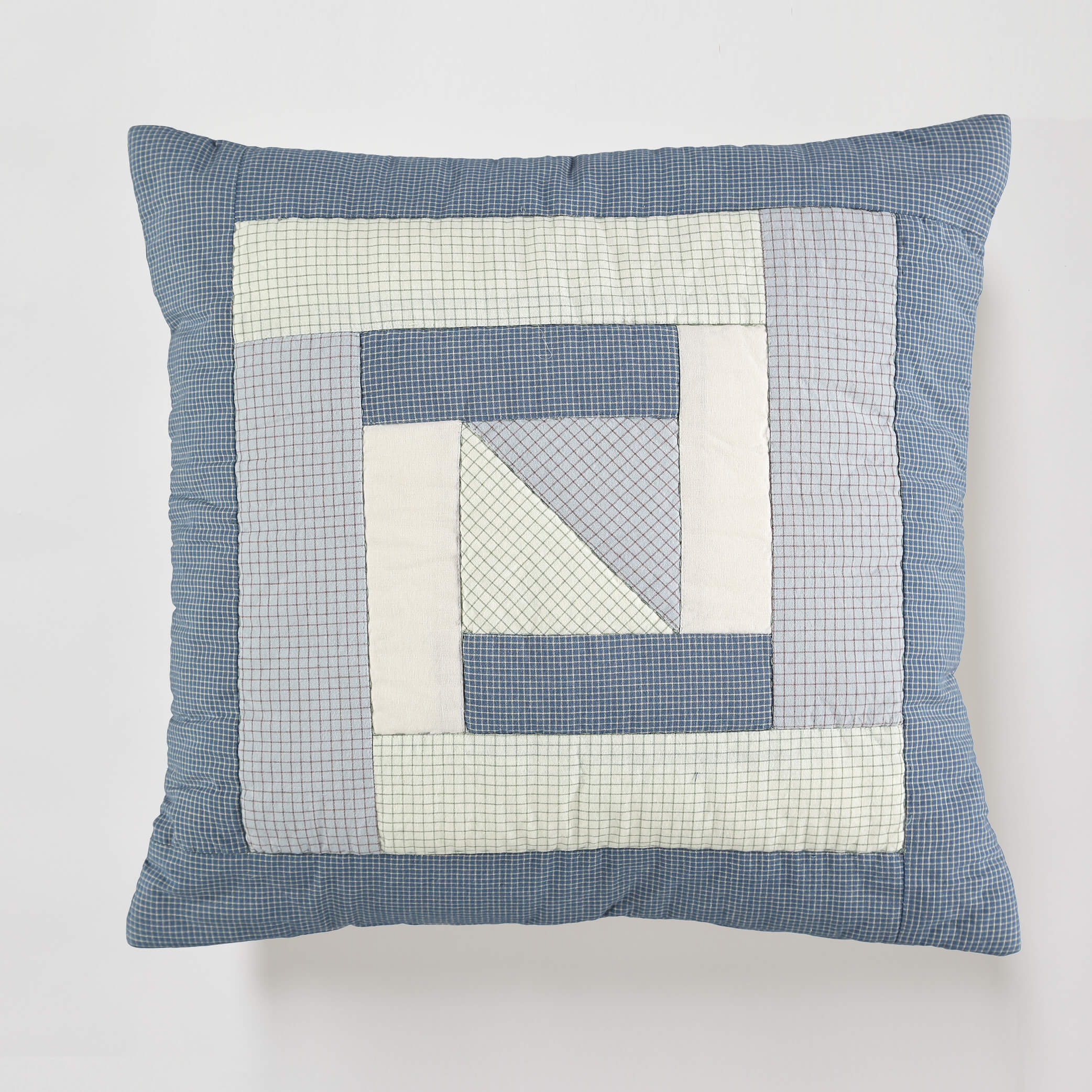 Geo Patchwork cushion cover - hand quilted