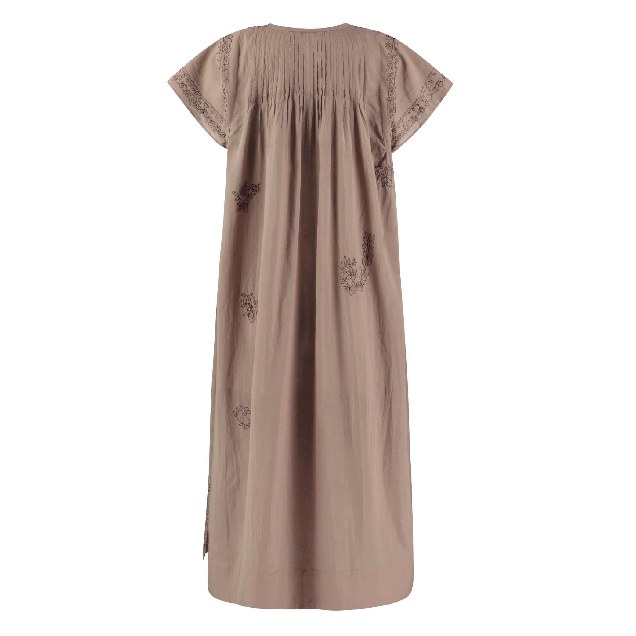 Pin Tuck Voile Dress - Vintage Rose