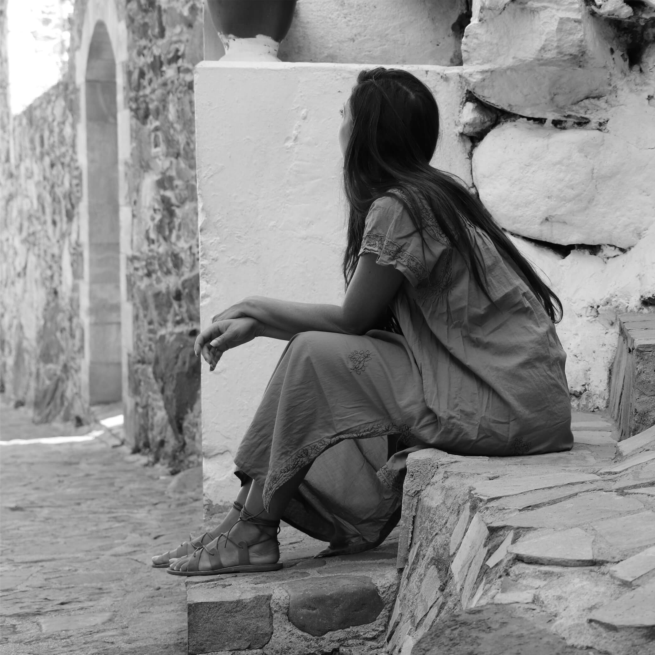 Pin Tuck Cotton Voile Dress in Ink