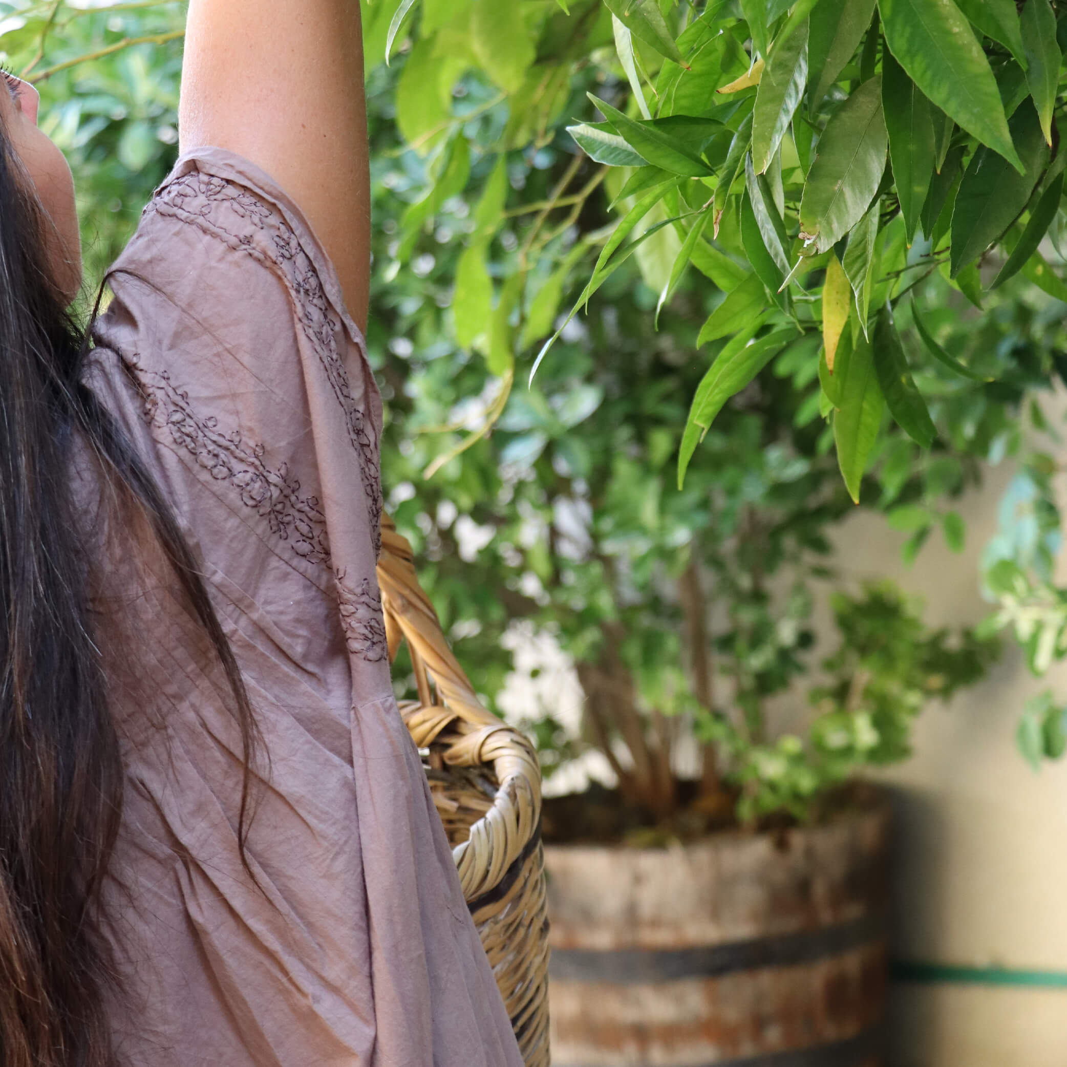 Pin Tuck Voile Dress - Vintage Rose