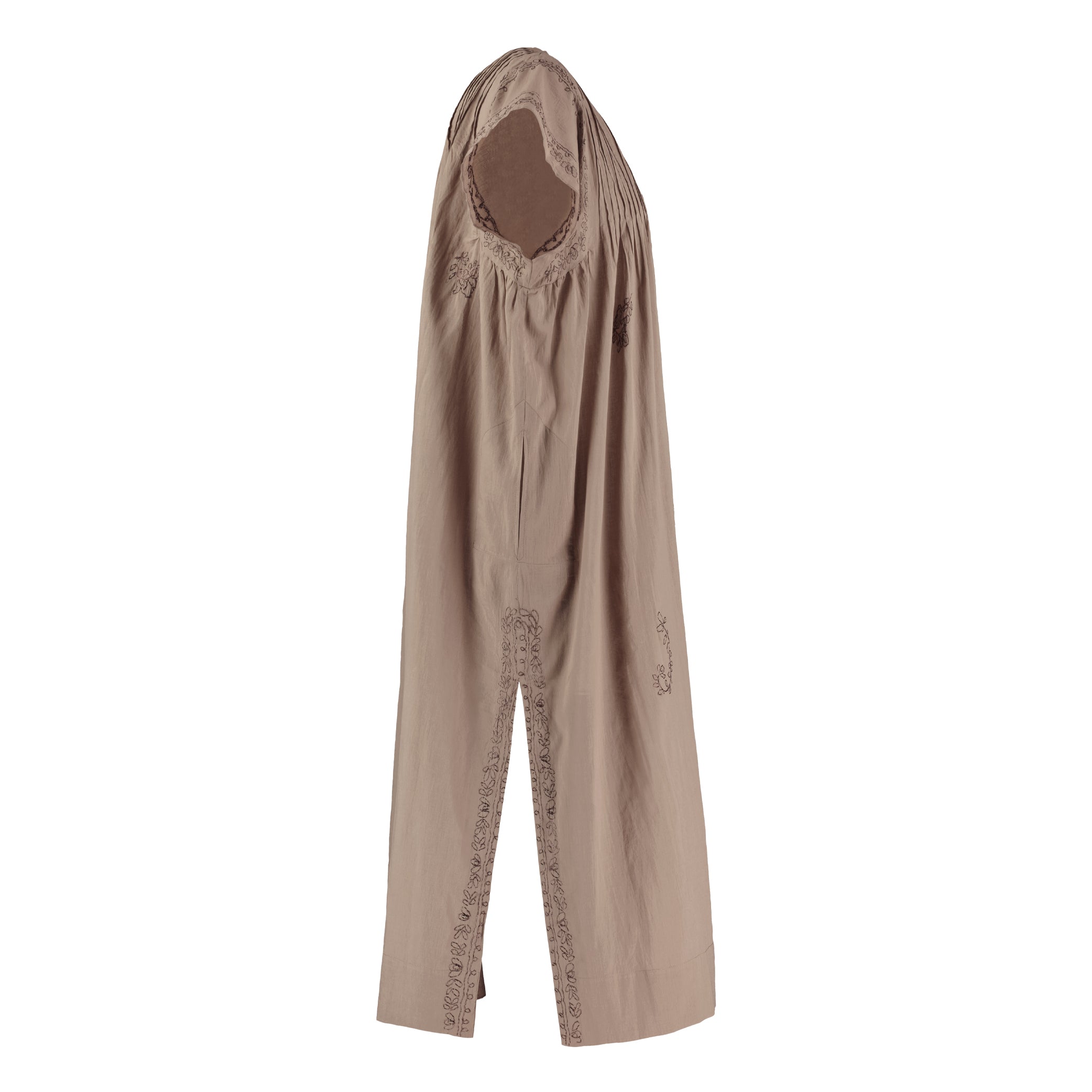 Pin Tuck Voile Dress - Vintage Rose