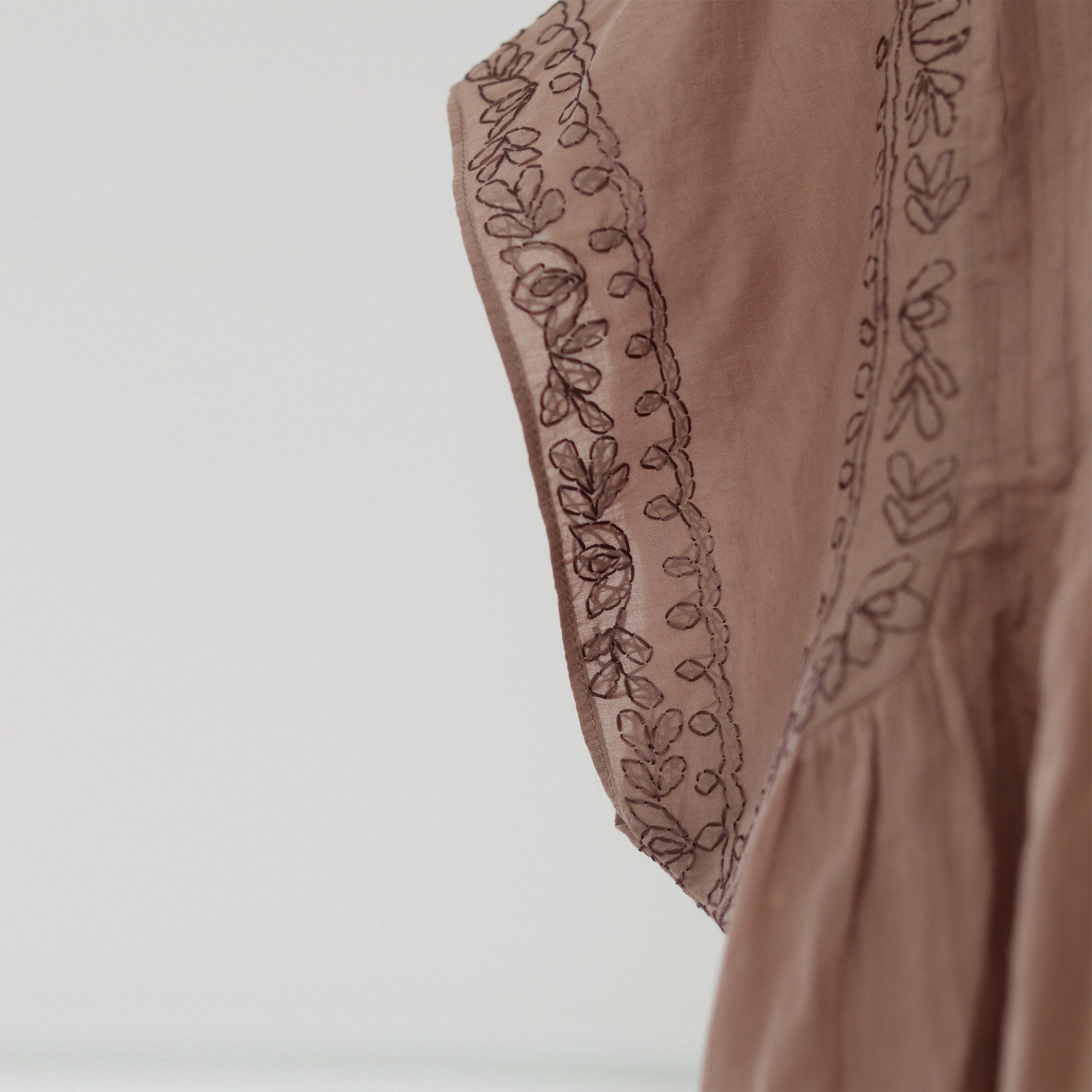 Pin Tuck Voile Dress - Vintage Rose