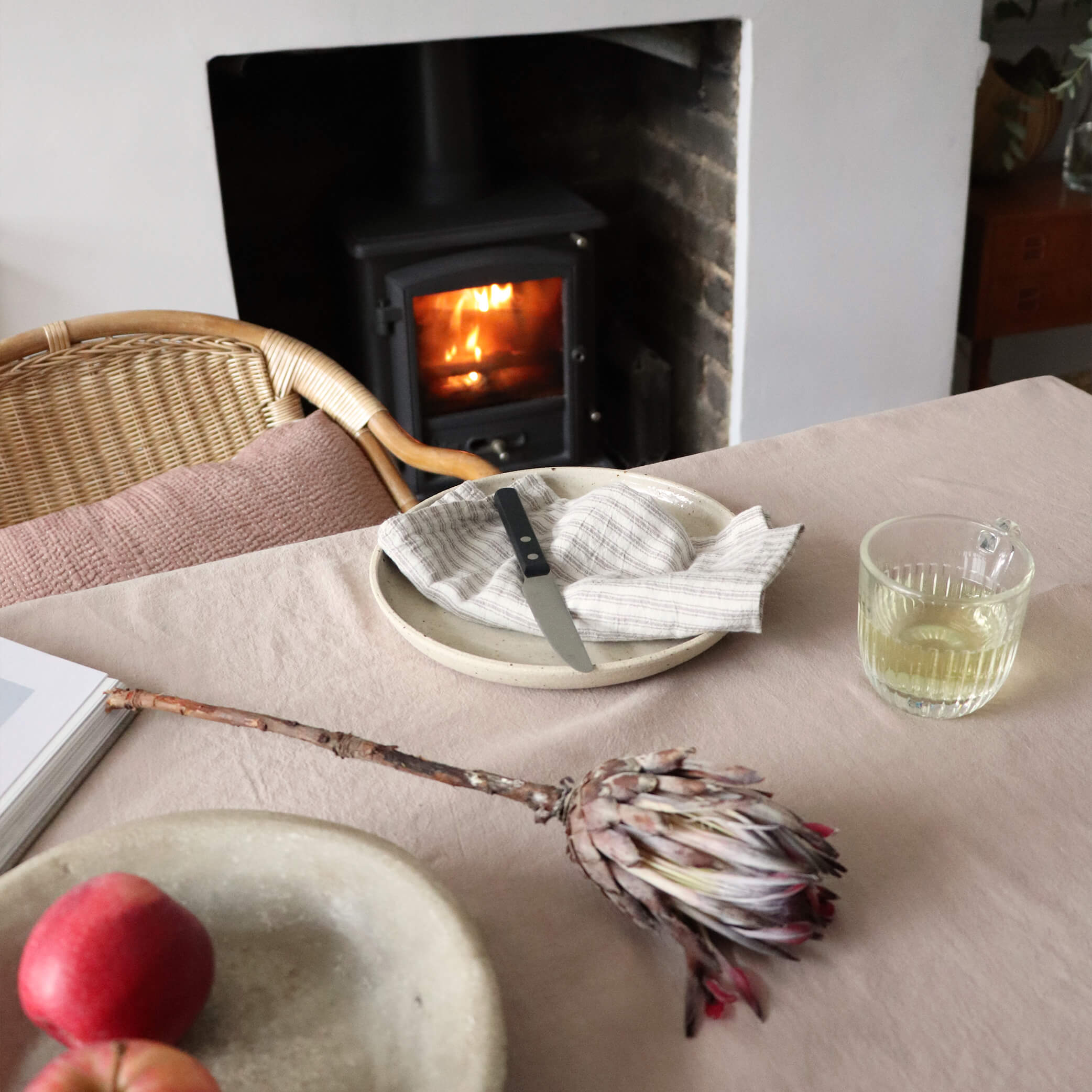 Set of 4 Mineral Ticking Stripe Napkins