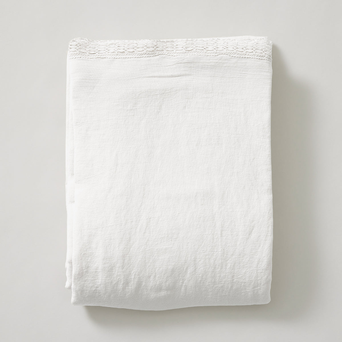 White Lace Top Flat Sheet