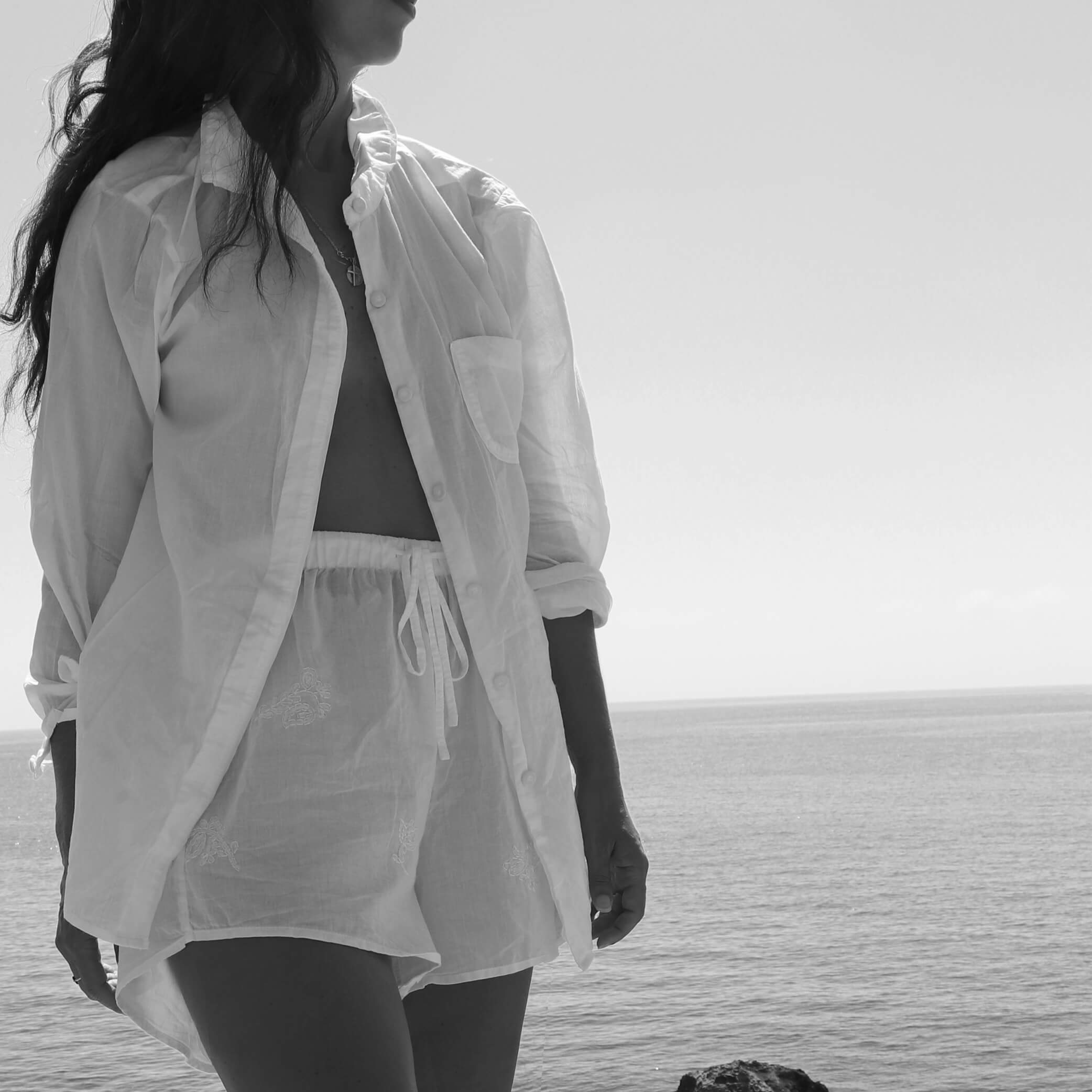 Cotton Voile Shirt in Ink