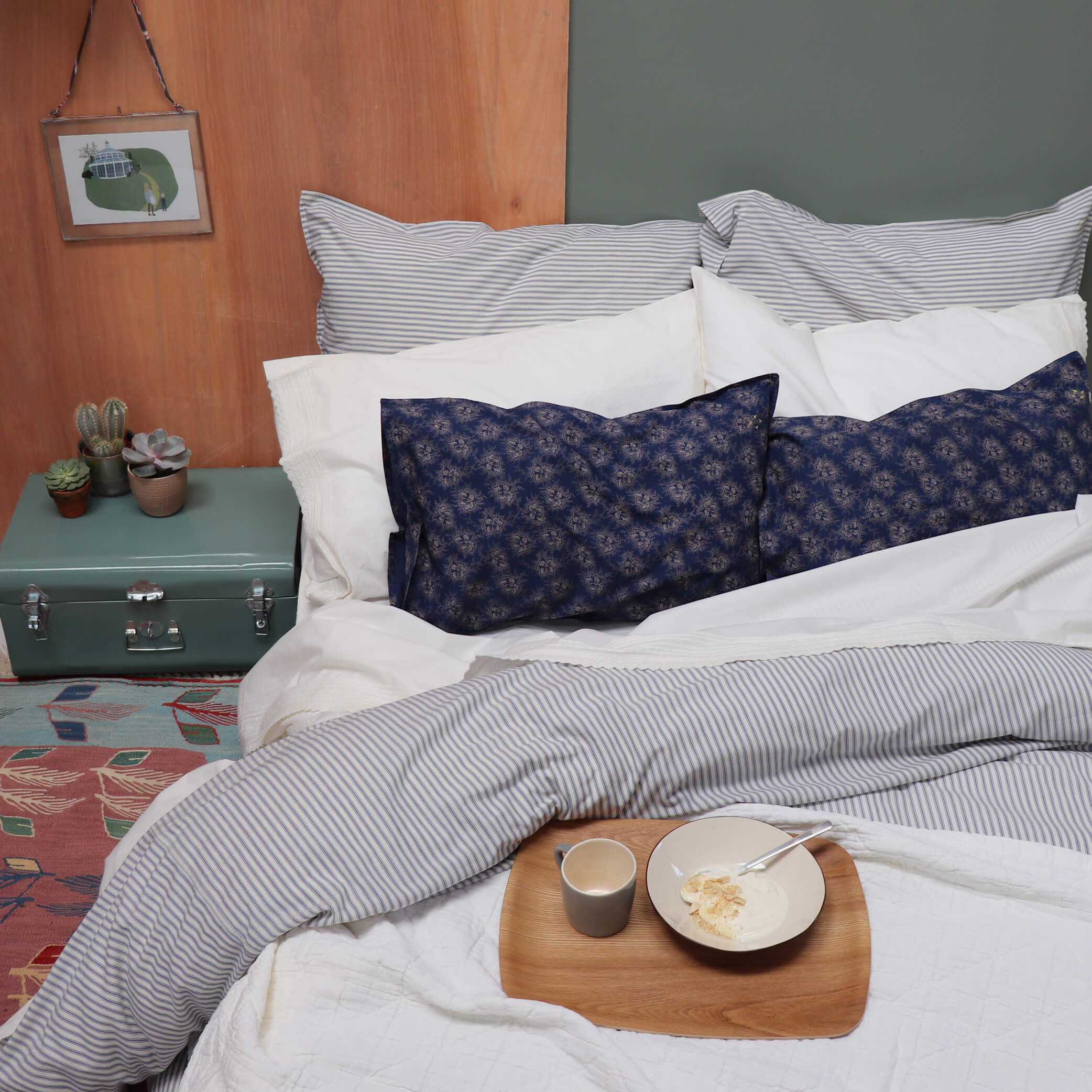 Blue Ticking Stripe Duvet Cover