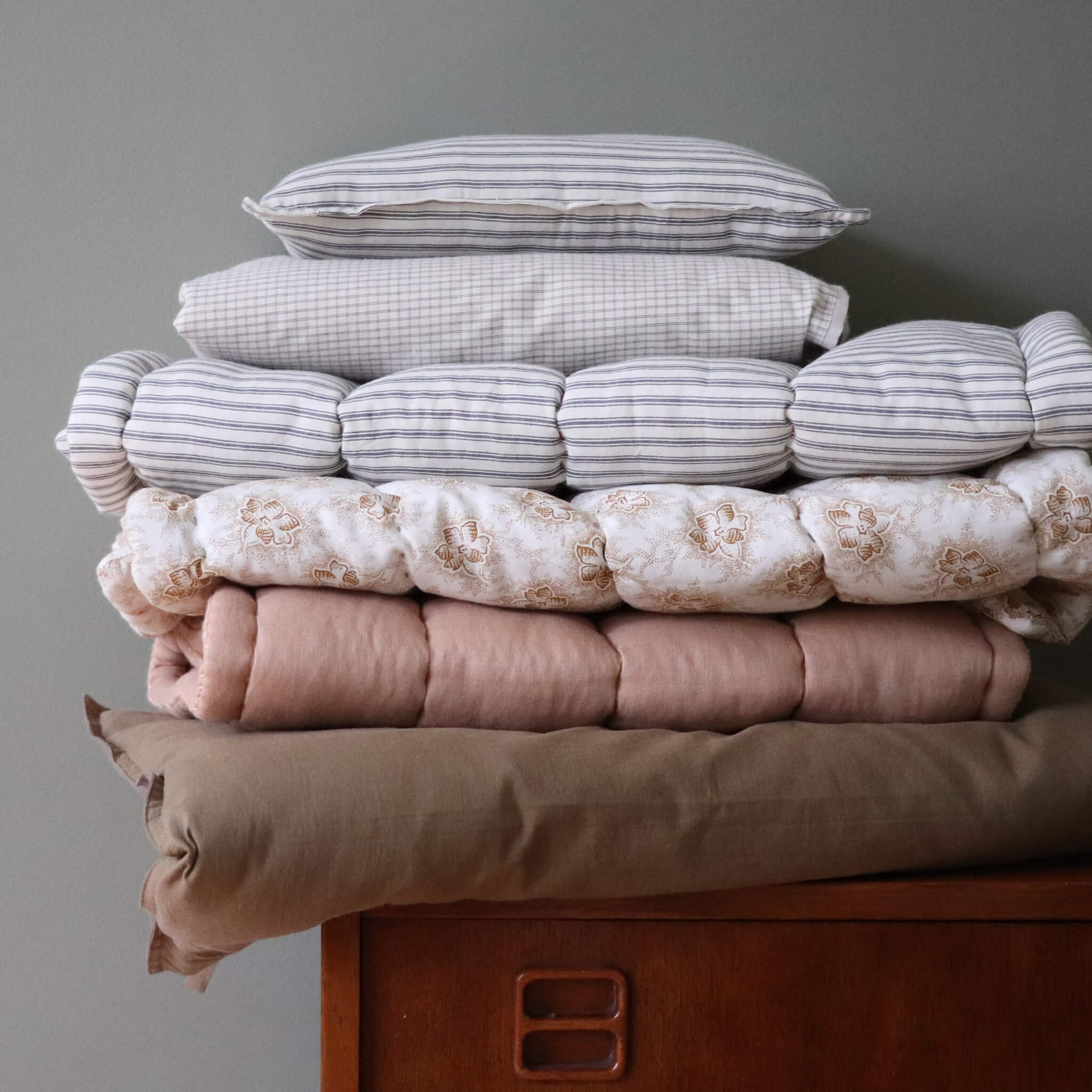 Charcoal Ticking Stripe Pillowcase