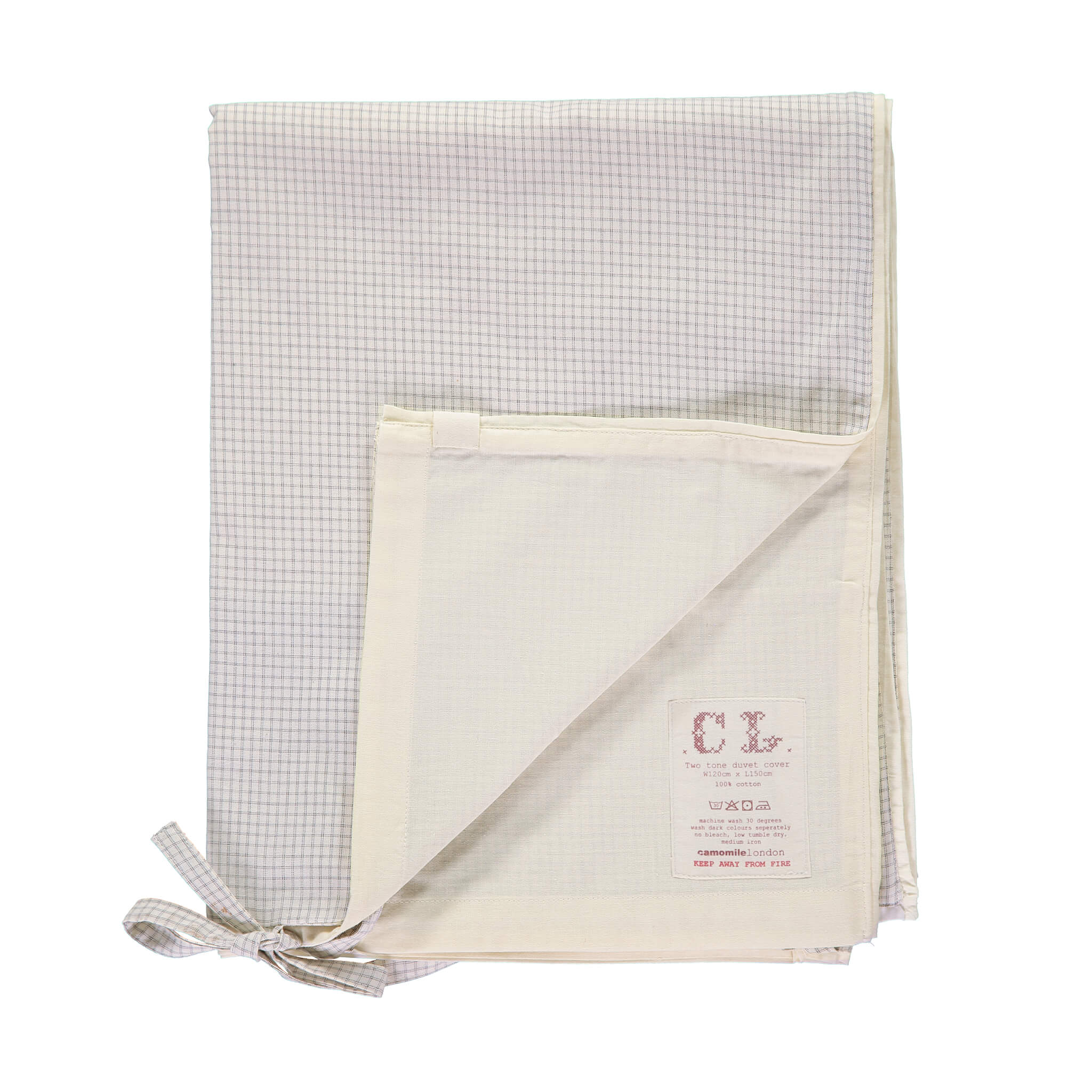 Double Check Ivory/ Grey Duvet Cover