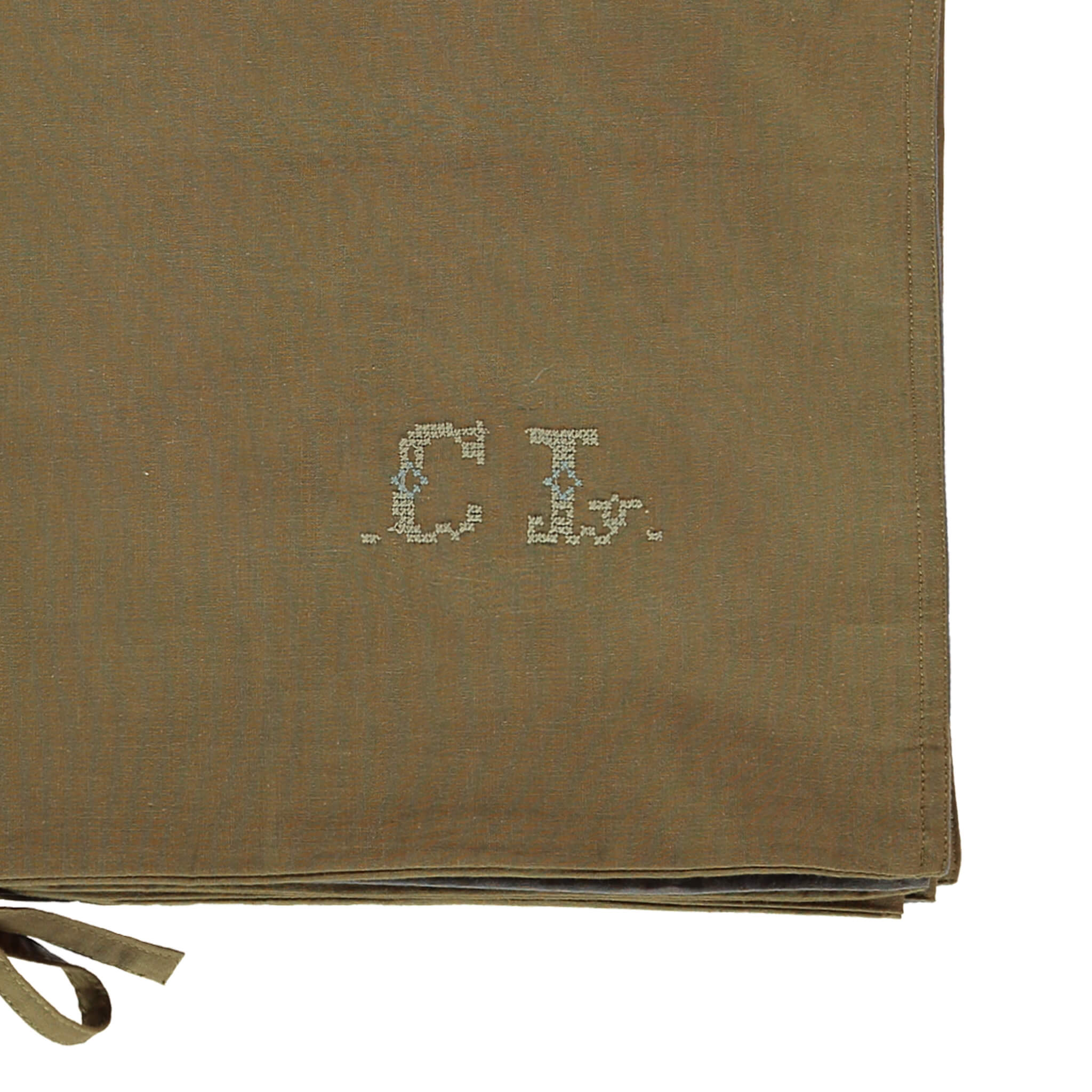 Organic Cotton Reversible Duvet Cover - Olive/Grey