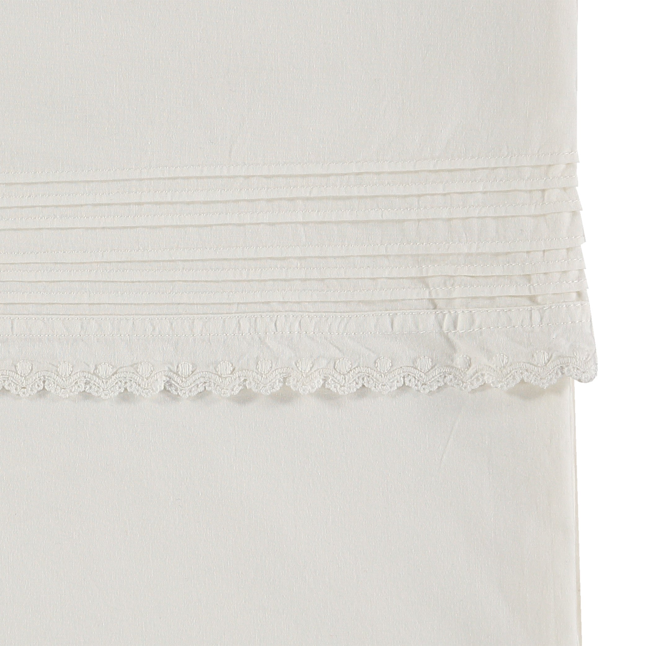 Pin Tuck Embroidered Duvet Cover - Chalk