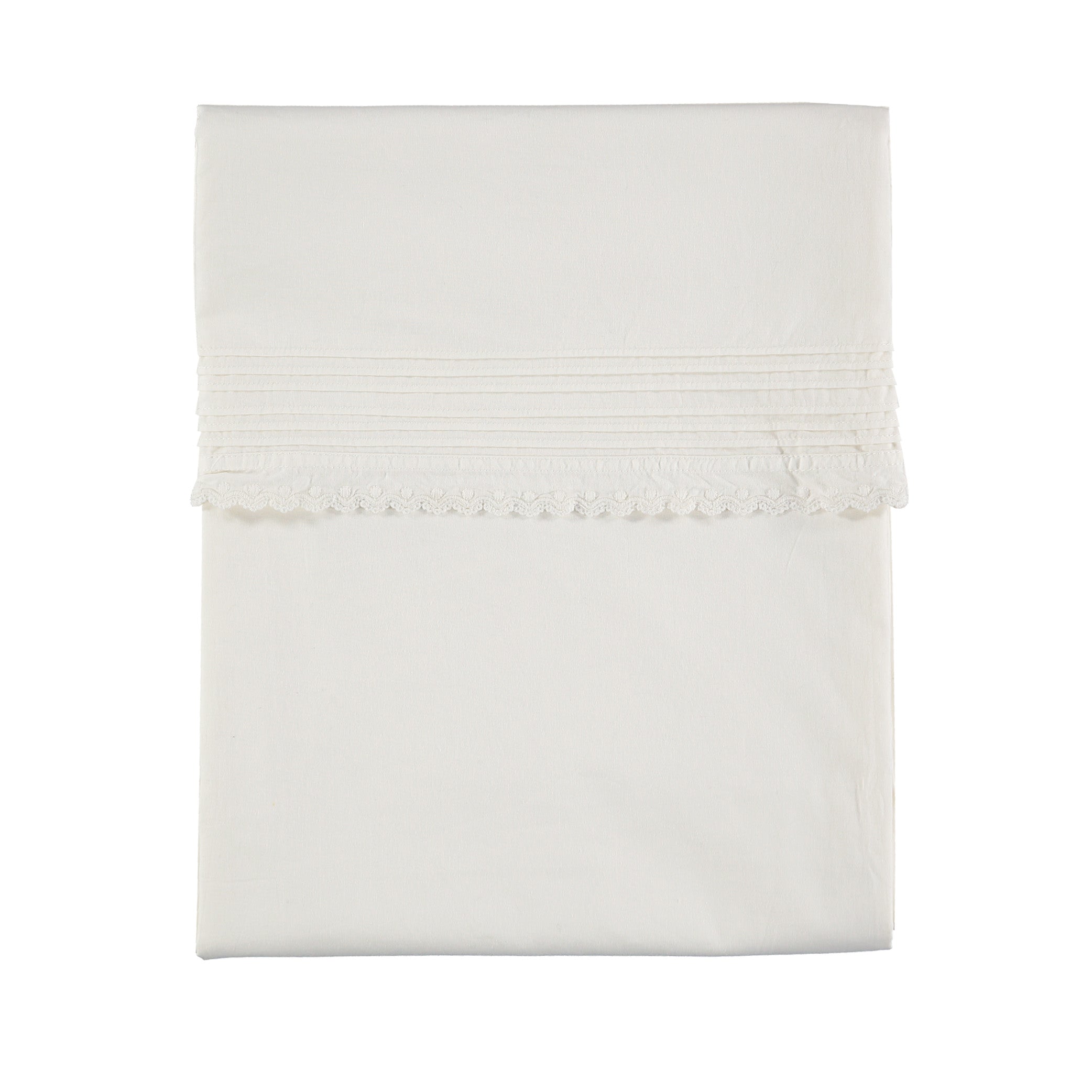 Pin Tuck Embroidered Duvet Cover - Chalk