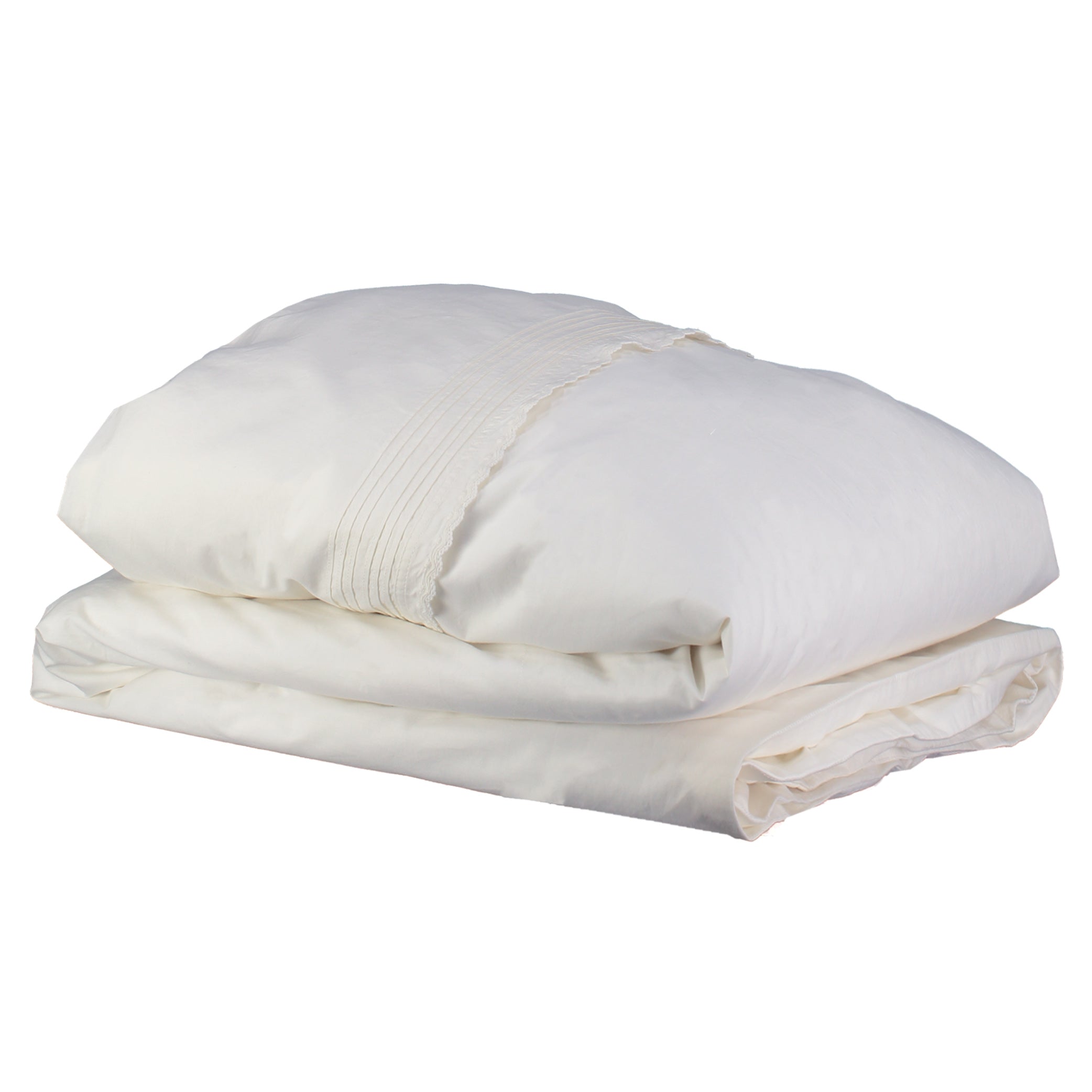 Pin Tuck Embroidered Duvet Cover - Chalk