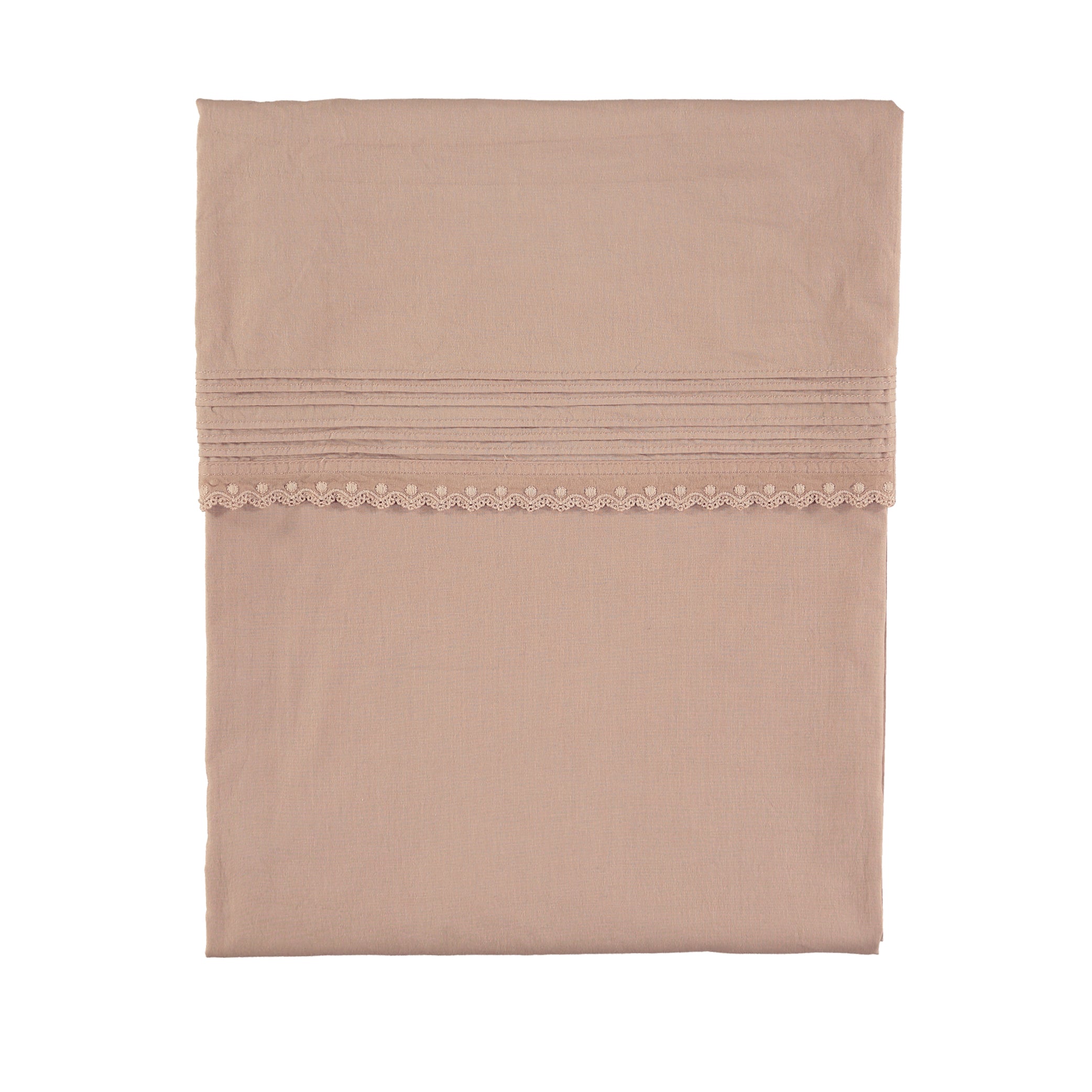 Clay Pink Pin Tuck Embroidered Duvet Cover