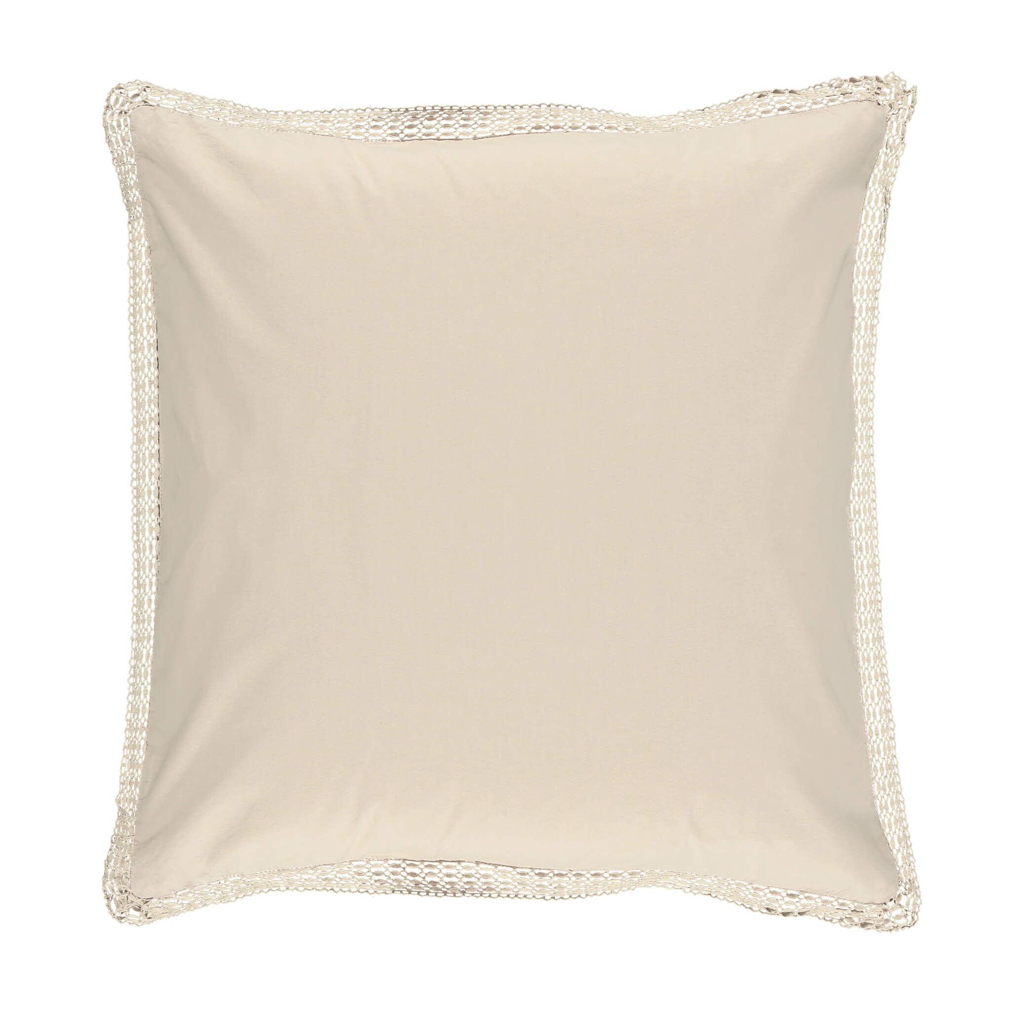 Organic Cotton Percale Stone Lace Oxford Pillowcase