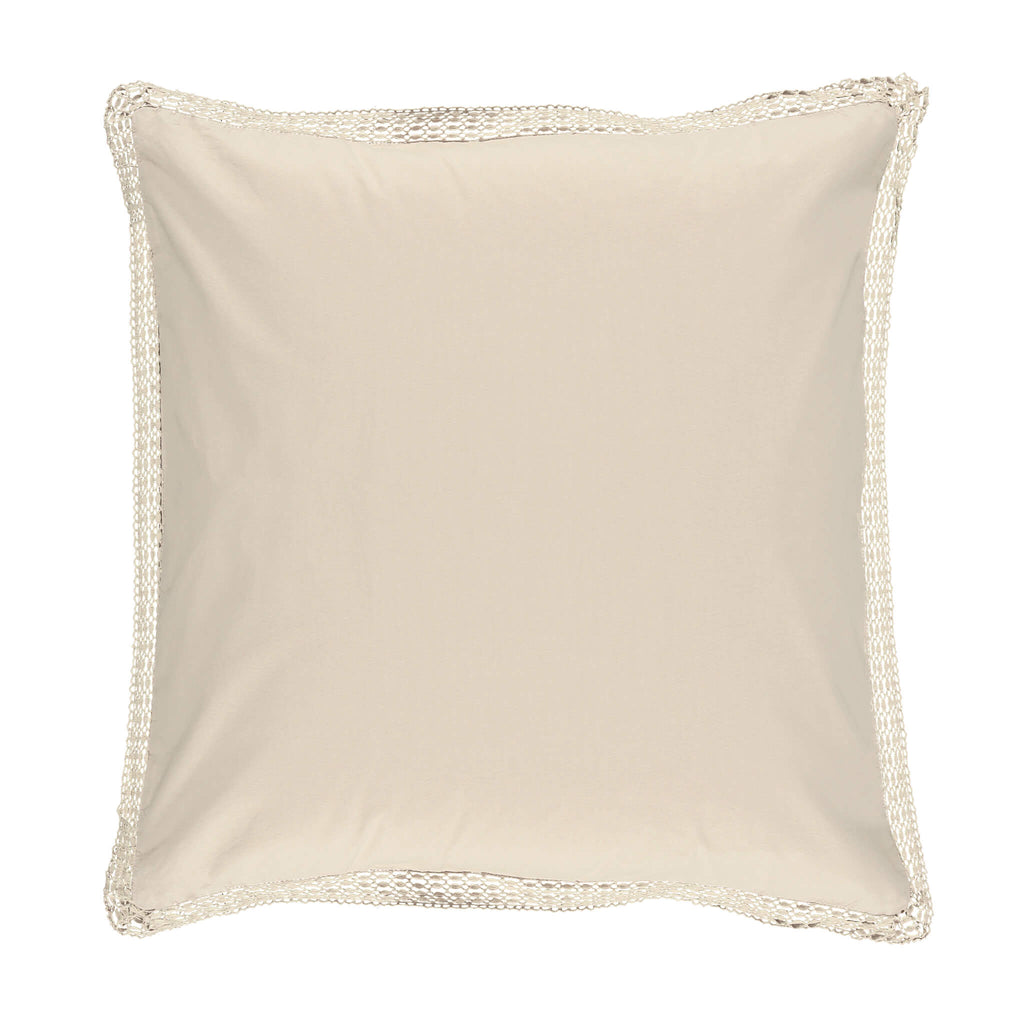 Organic Cotton Percale Stone Lace Oxford Pillowcase