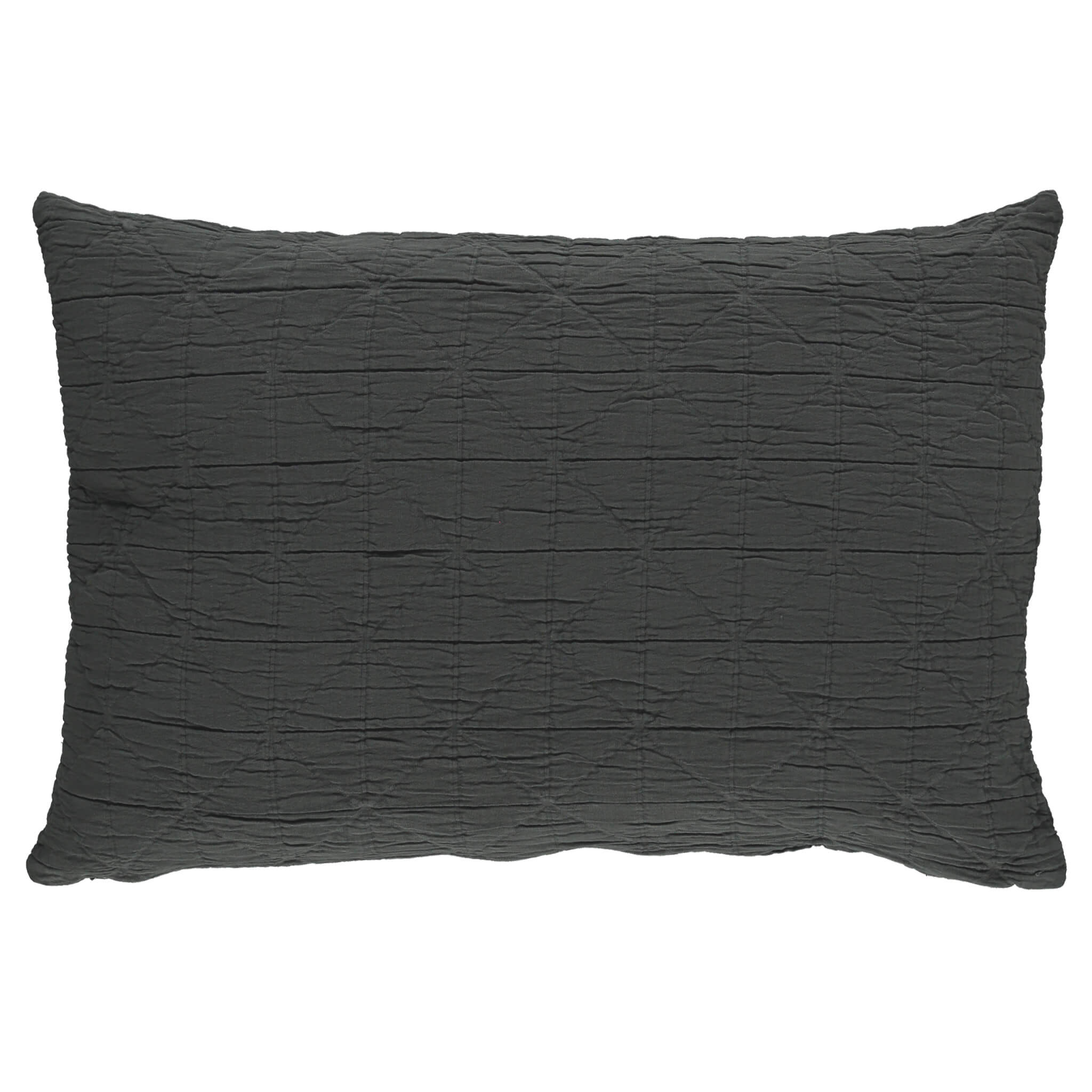 Diamond Soft Cotton Pillow Cover - Charcoal