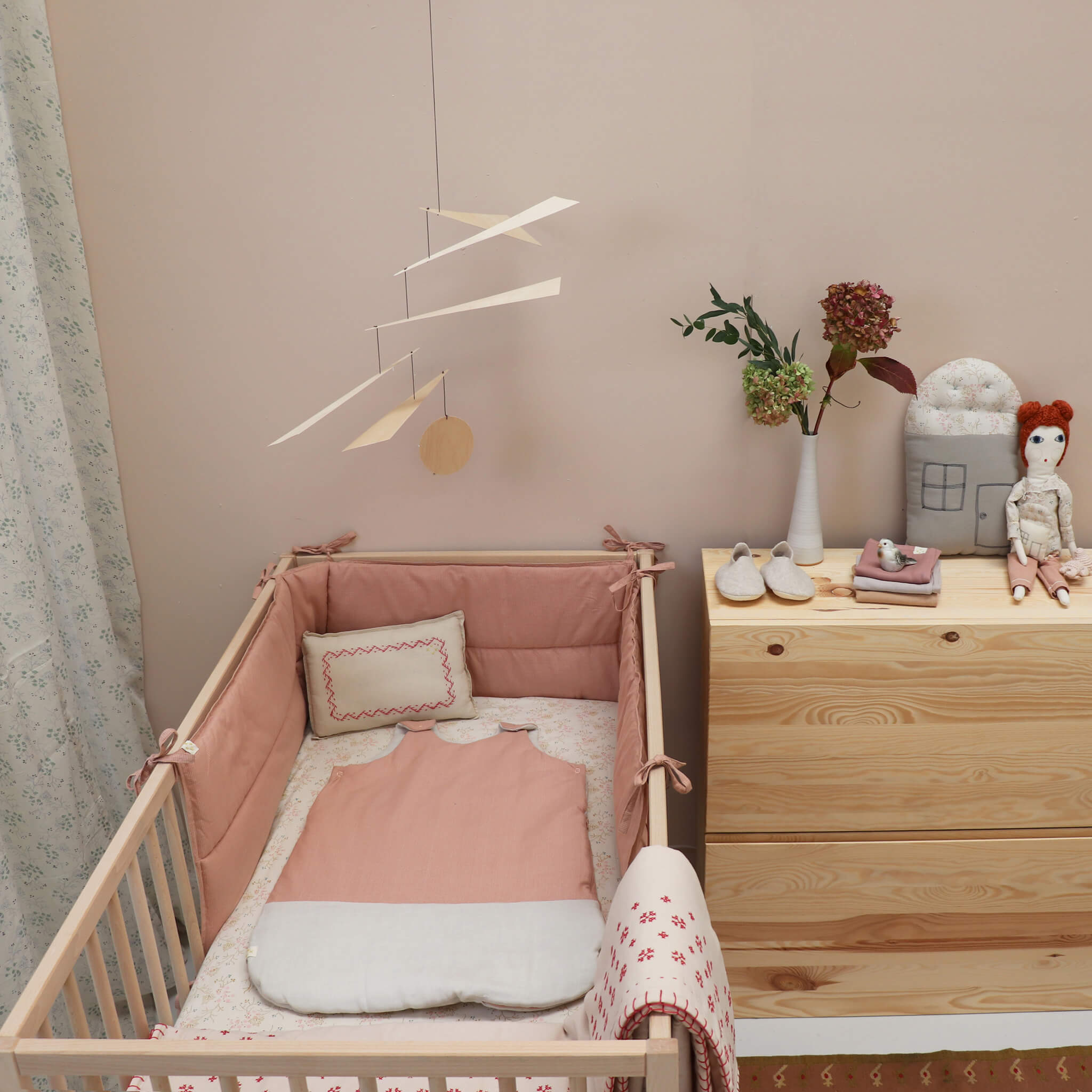 Sleeping Bag - Mini Check Coral