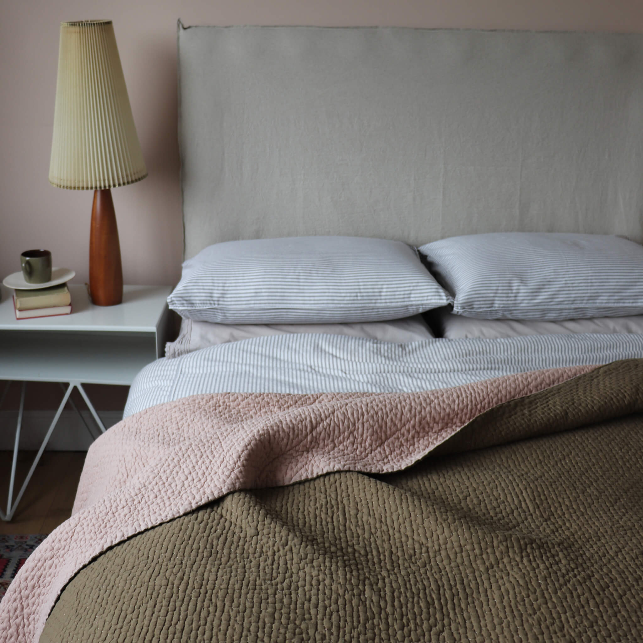 Charcoal Ticking Stripe Duvet Cover