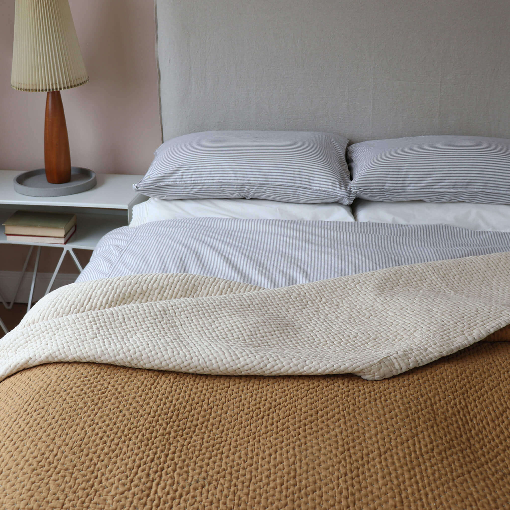 Charcoal Ticking Stripe Duvet Cover