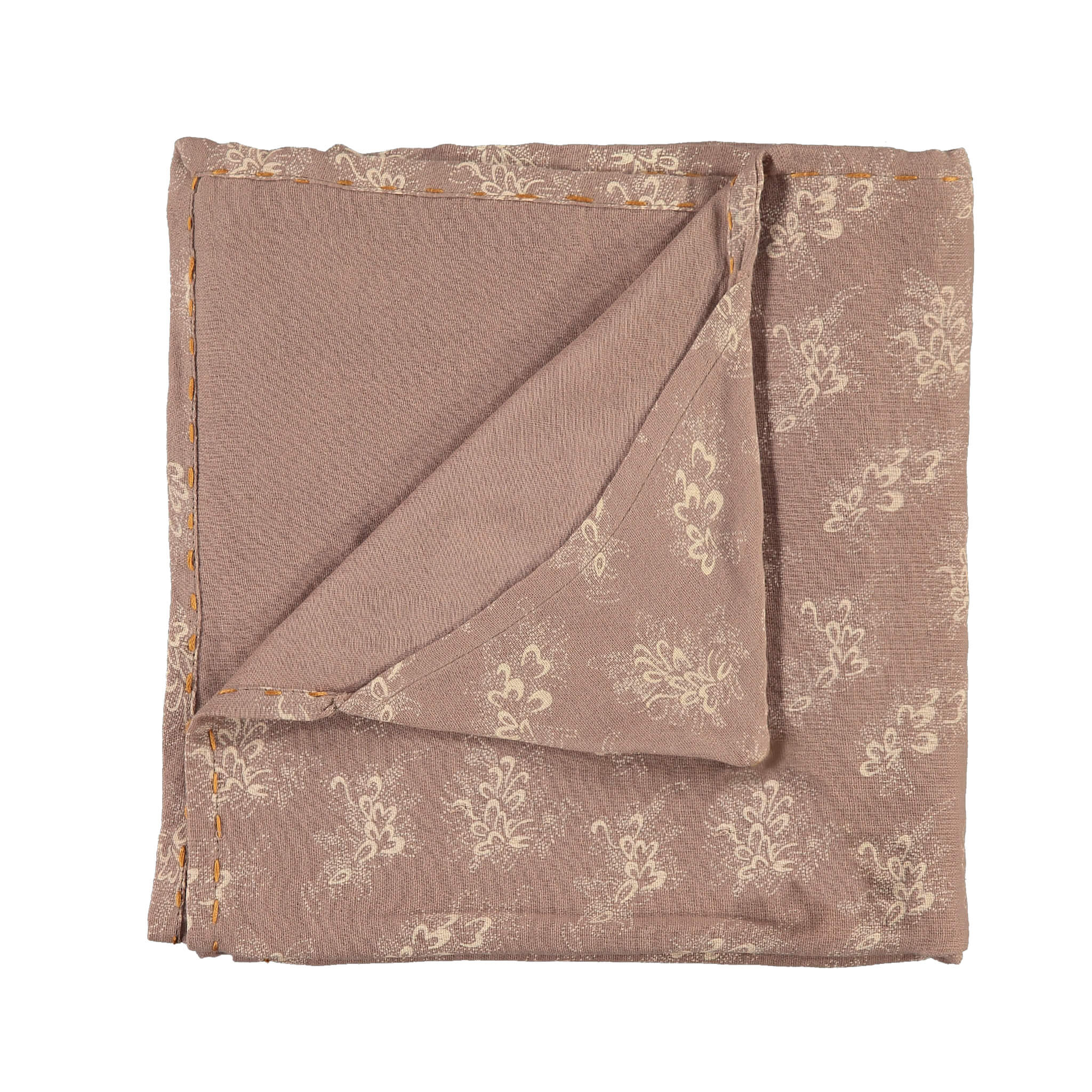 Single Layer Swaddle Blanket - Celia Mink / Stone