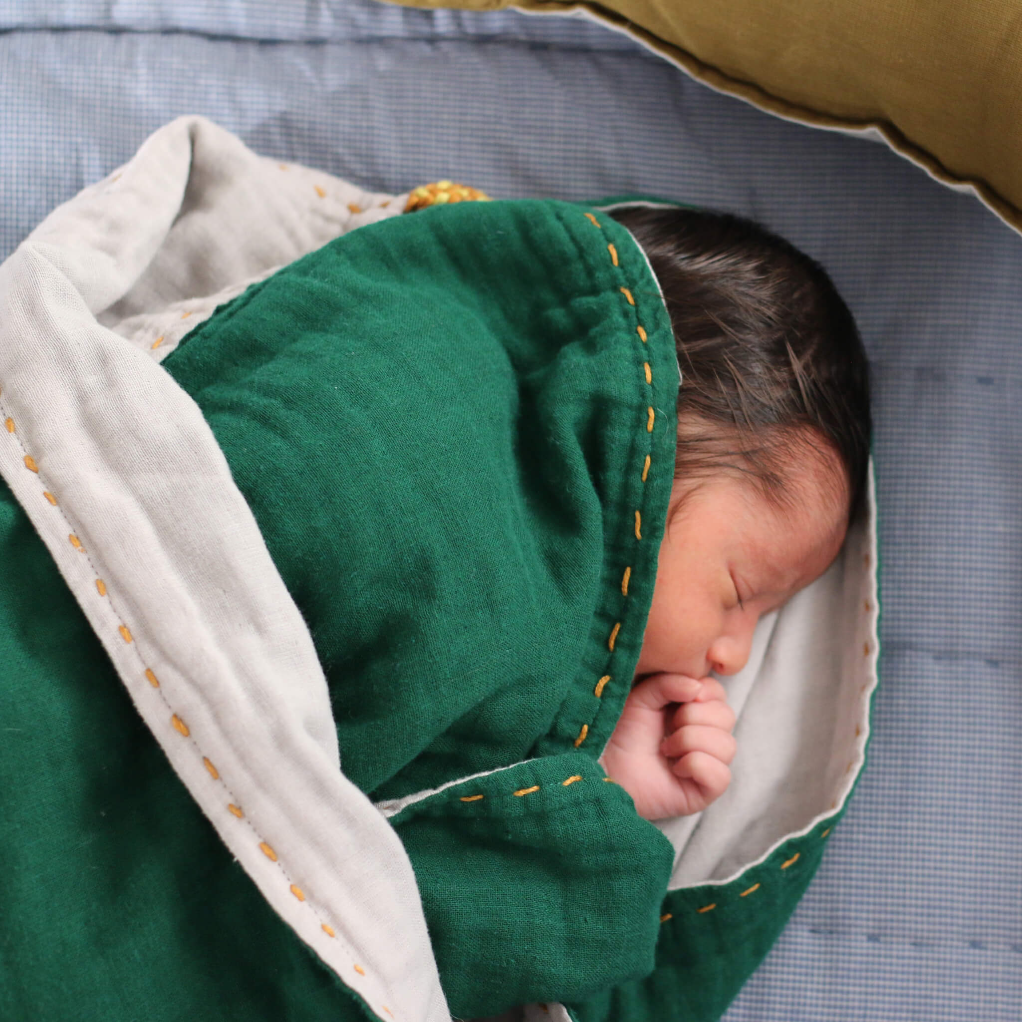 Double Layer Reversible Swaddle - Forest and Ash