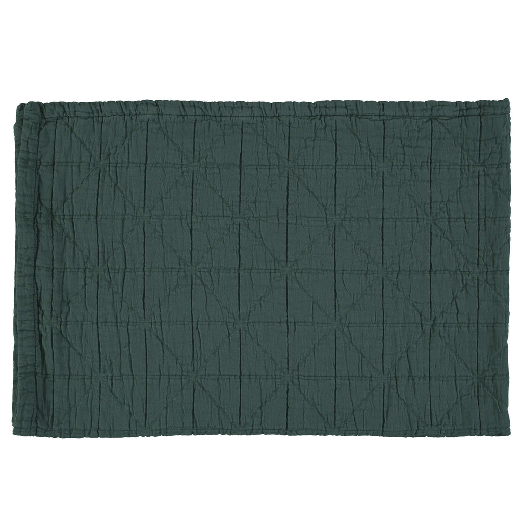Diamond Soft Organic Cotton Blanket - Dark Green