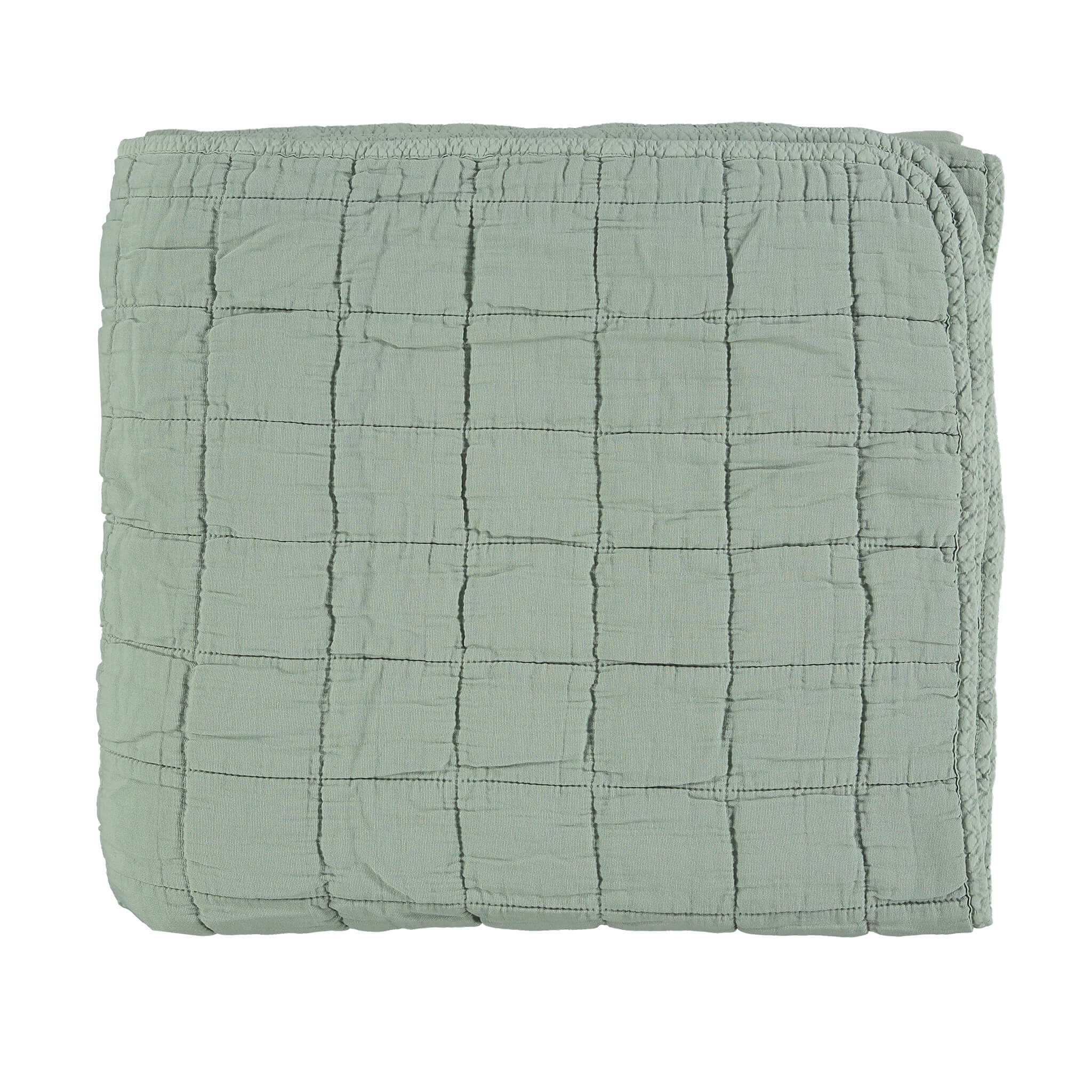 Square Quilted Gauze Blanket - Sage