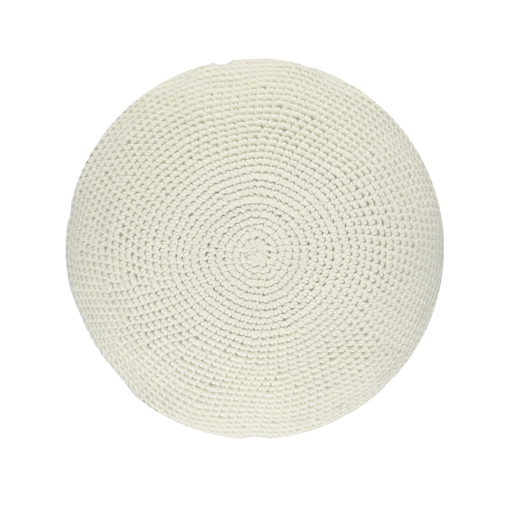 Crochet Circular Wool Cushion -Chalk