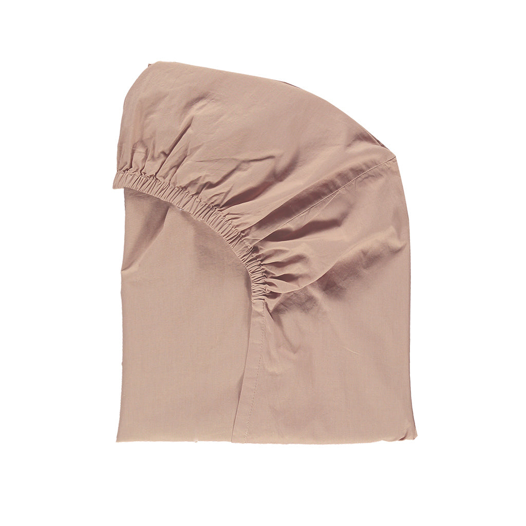 Cotton percale Clay Pink fitted sheet