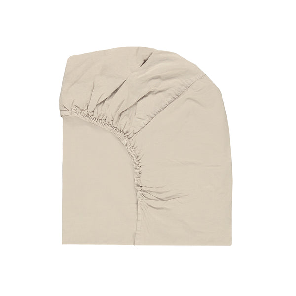 Organic Percale Cotton Fitted Sheet - Stone
