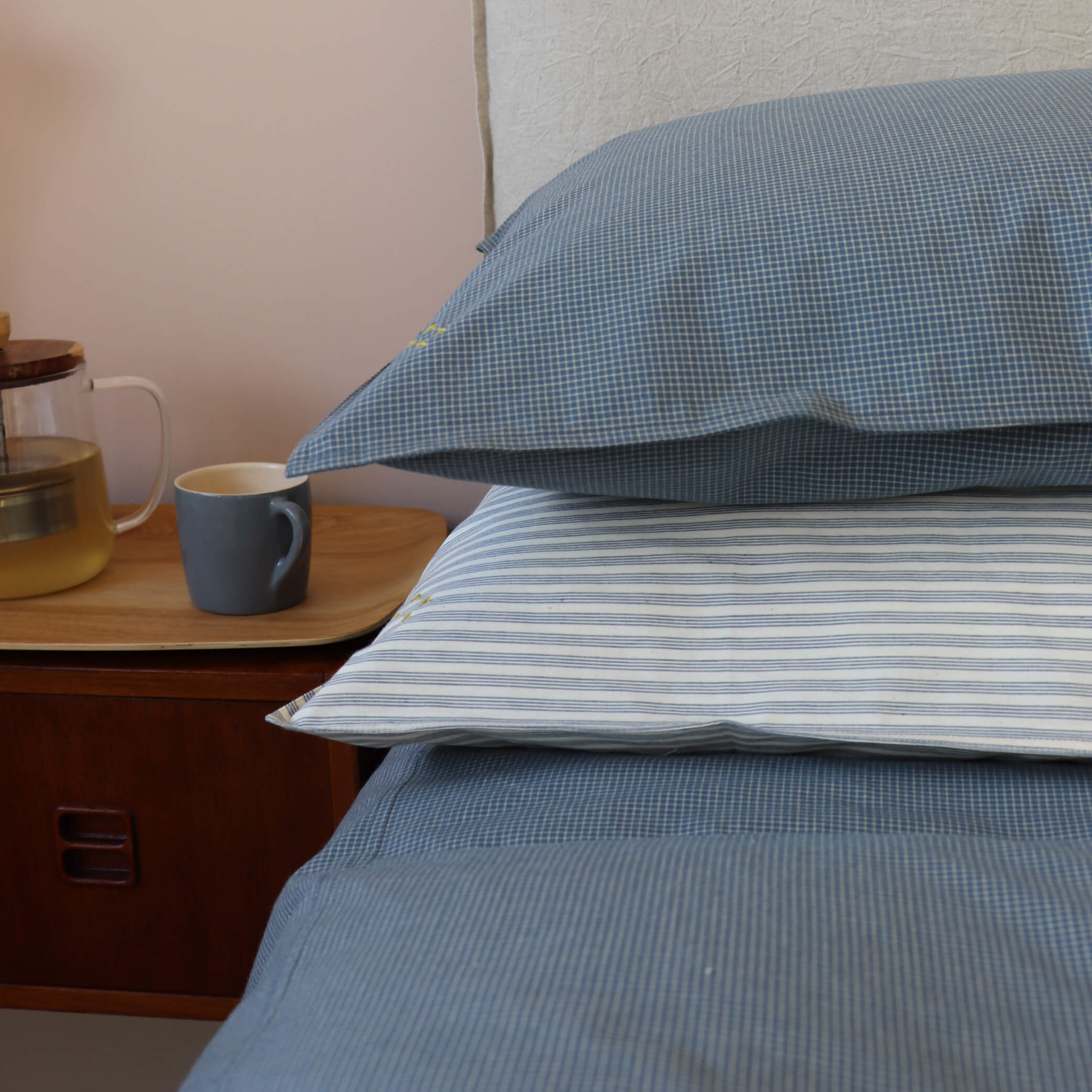 Blue Check Pillowcase