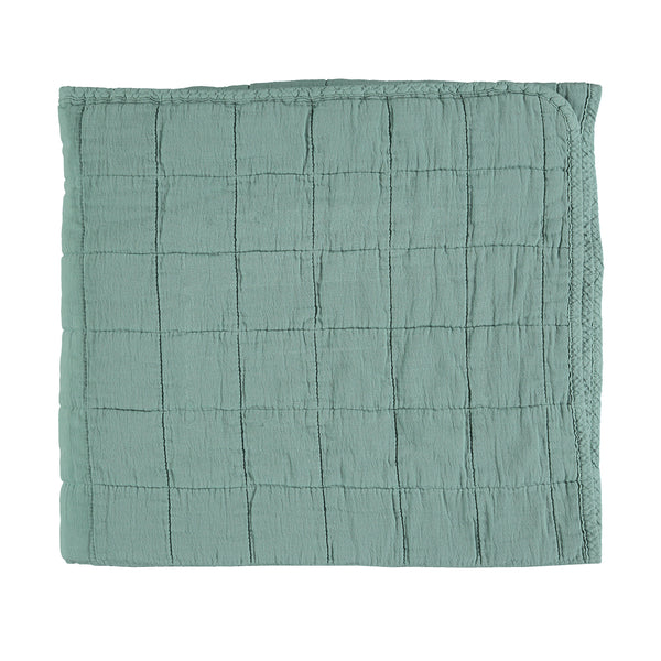 Square Quilted Gauze Blanket - Light Teal