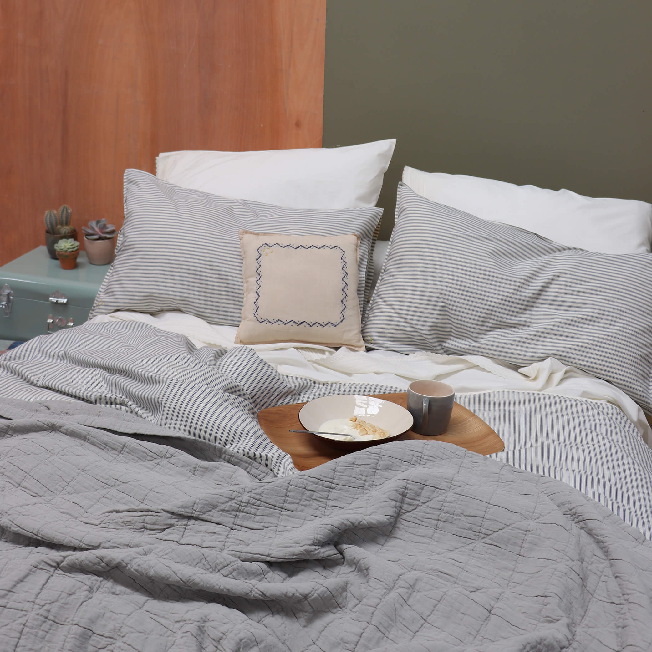 Diamond Soft Organic Cotton Blanket - Light Grey