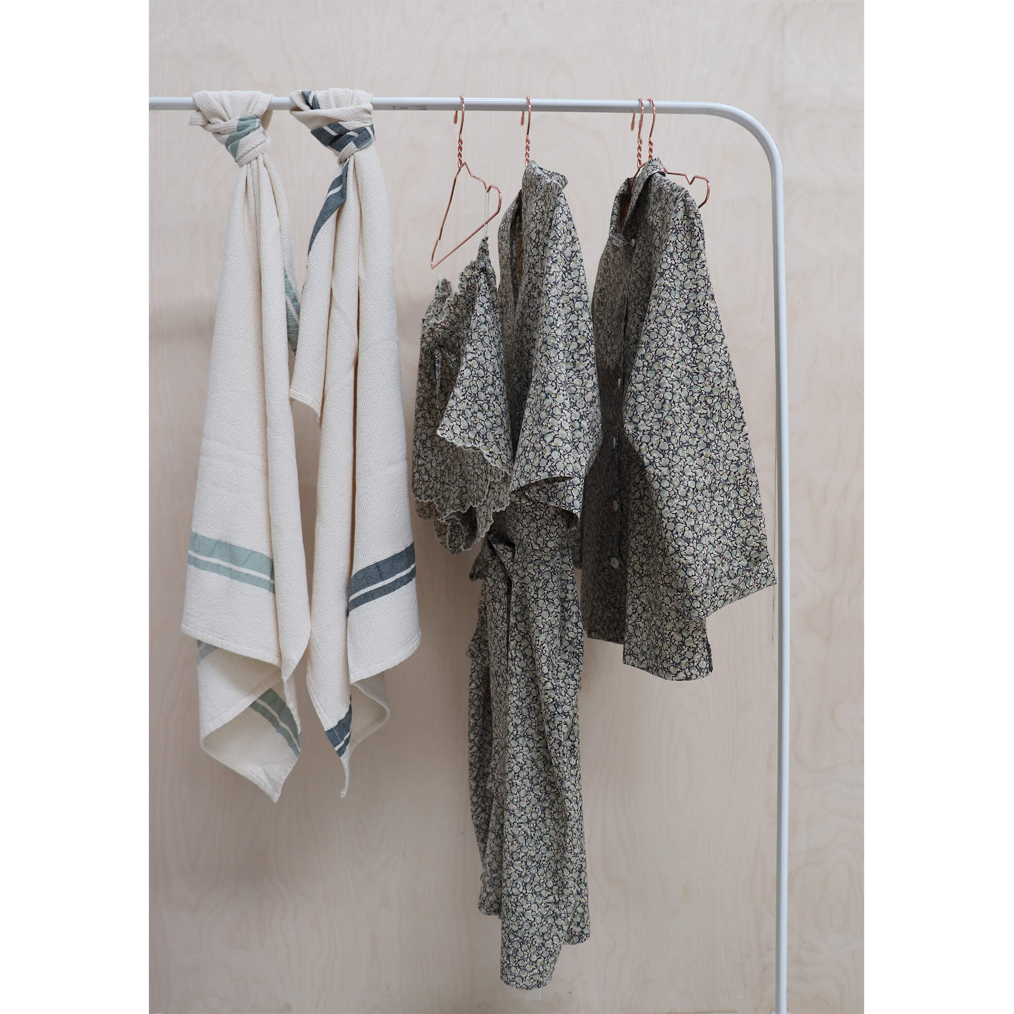 Ecru Stripe Soft Waffle Cotton Towels