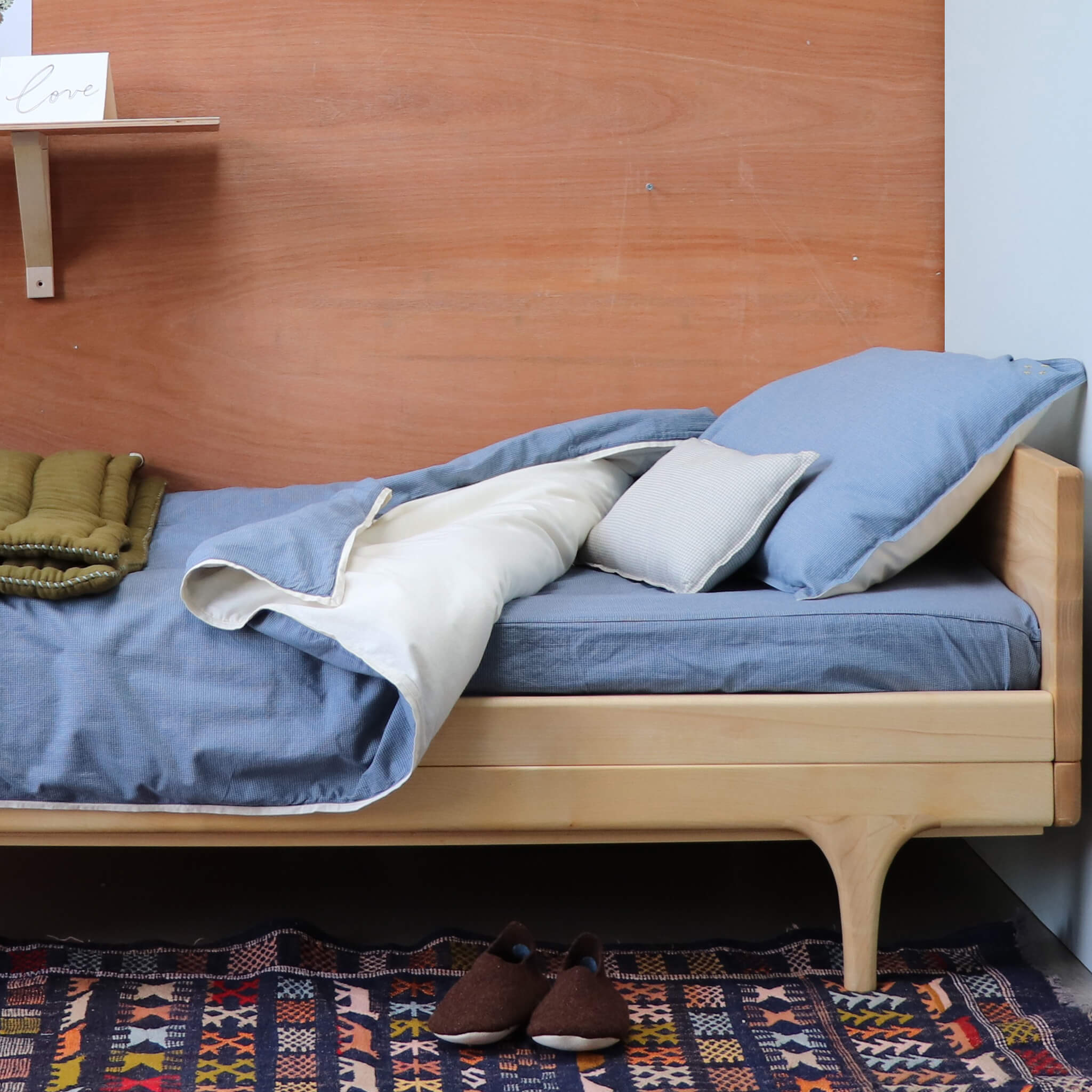 Fitted Sheet - Mini Check Blue