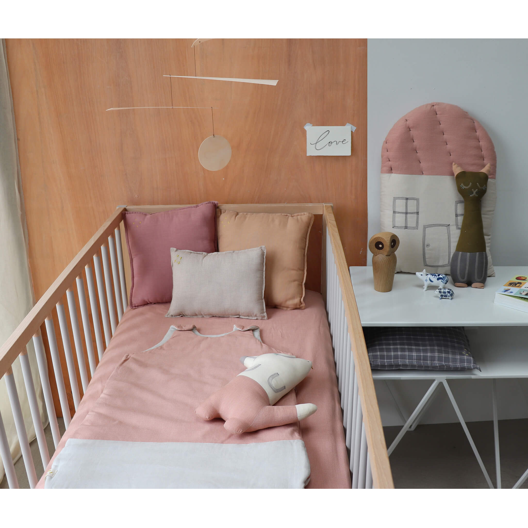 Sleeping Bag - Mini Check Coral