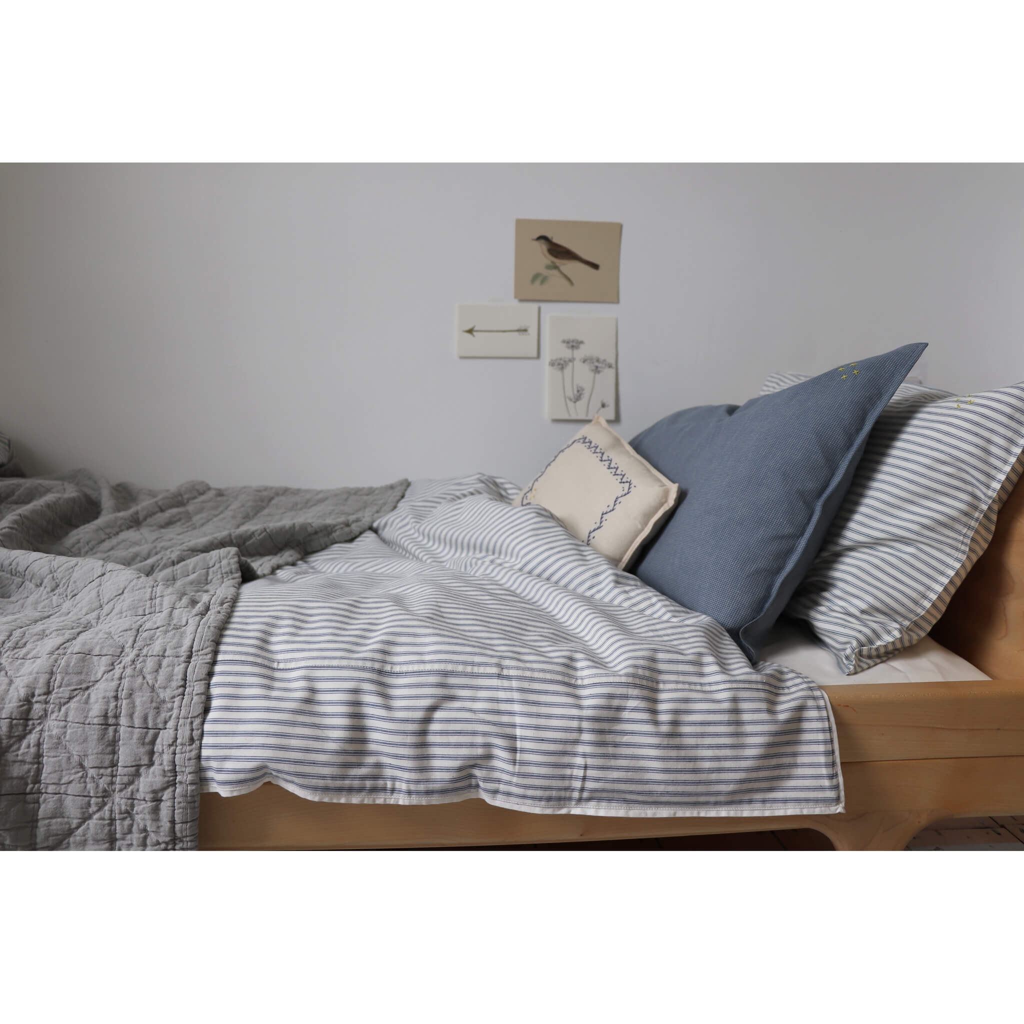 Blue Ticking Stripe Pillowcase