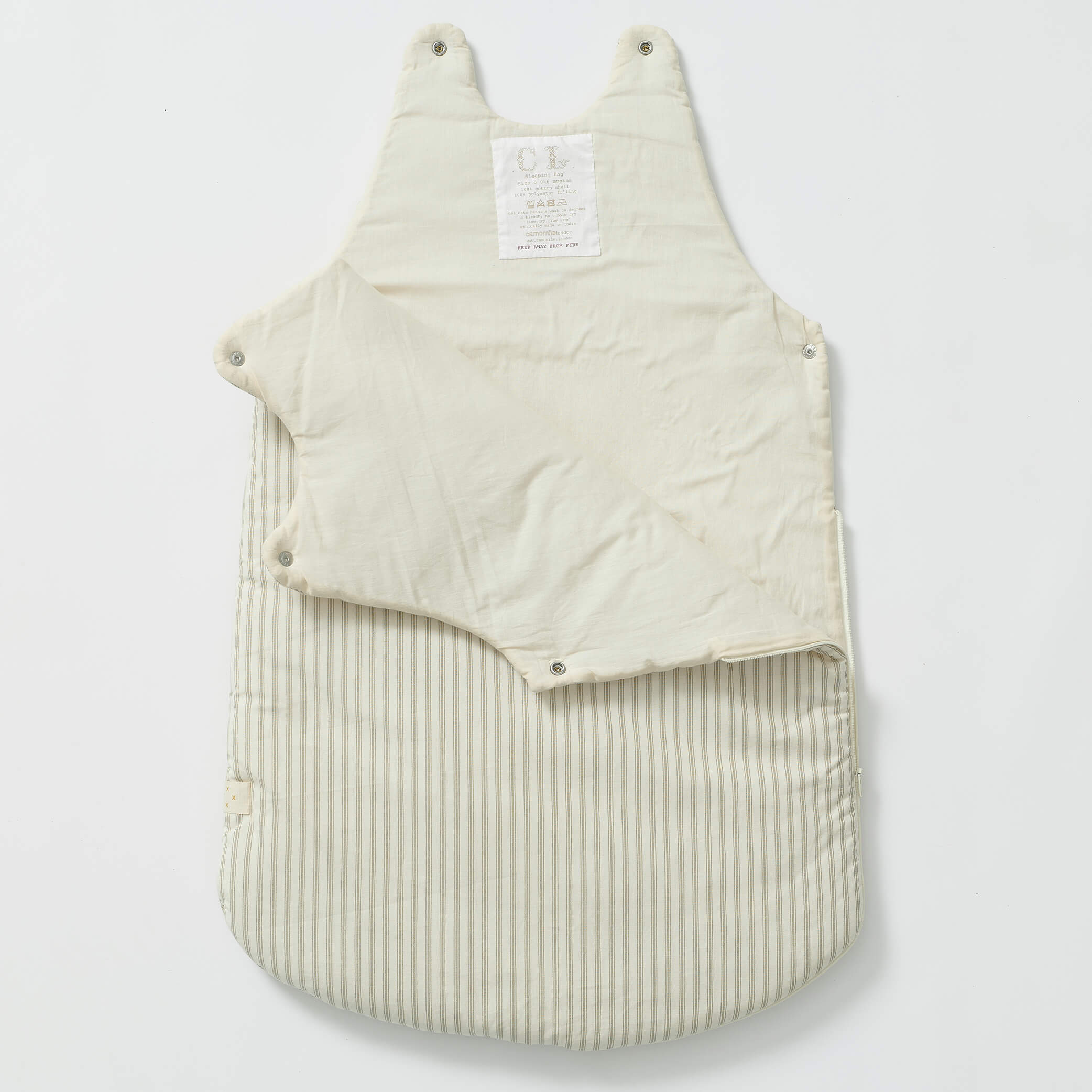 Sleeping Bag - Ticking Stripe Ecru/ French Grey