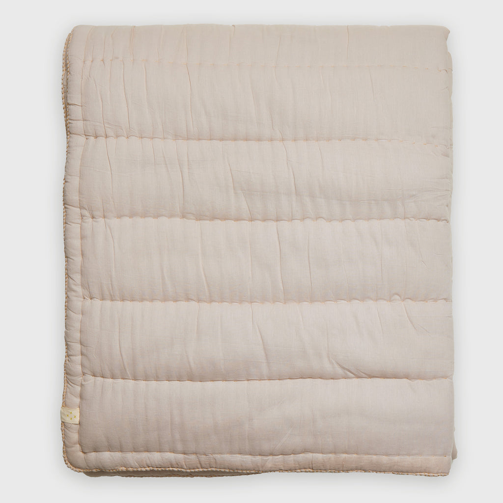 Hand Quilted blanket - China Clay