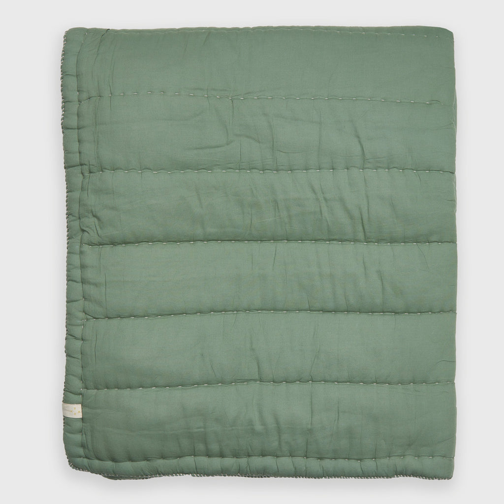 SECONDS Hand Quilted blanket - Eucalyptus