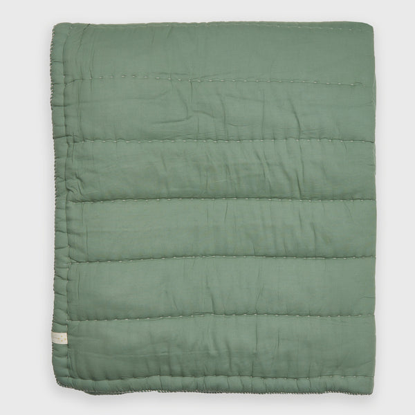 Hand Quilted blanket - Eucalyptus