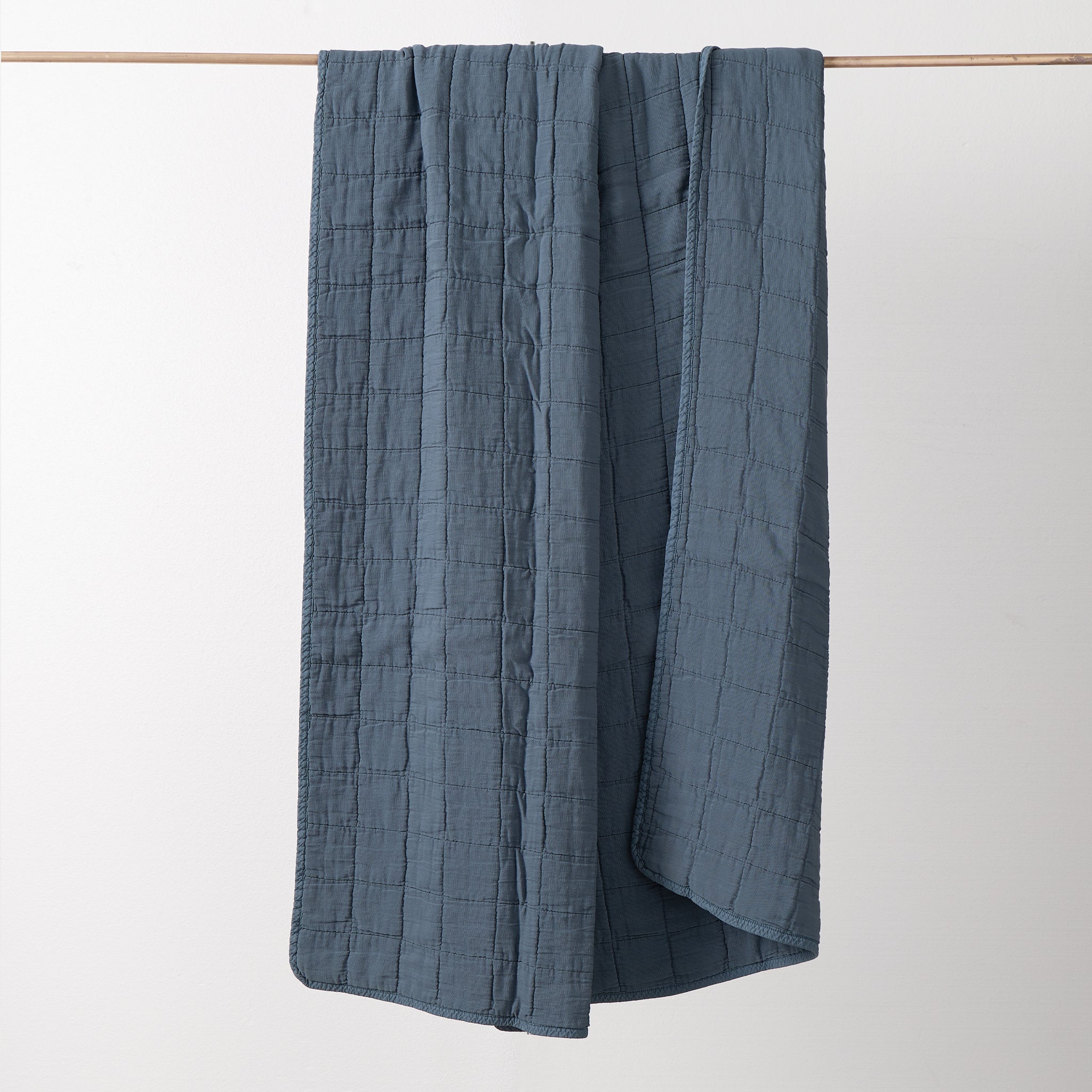 Square Quilted Gauze Blanket - Royal Navy
