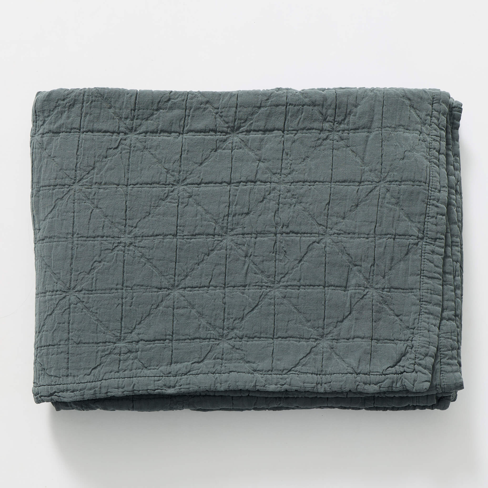 Diamond Soft Organic Cotton Blanket - Blue Steel