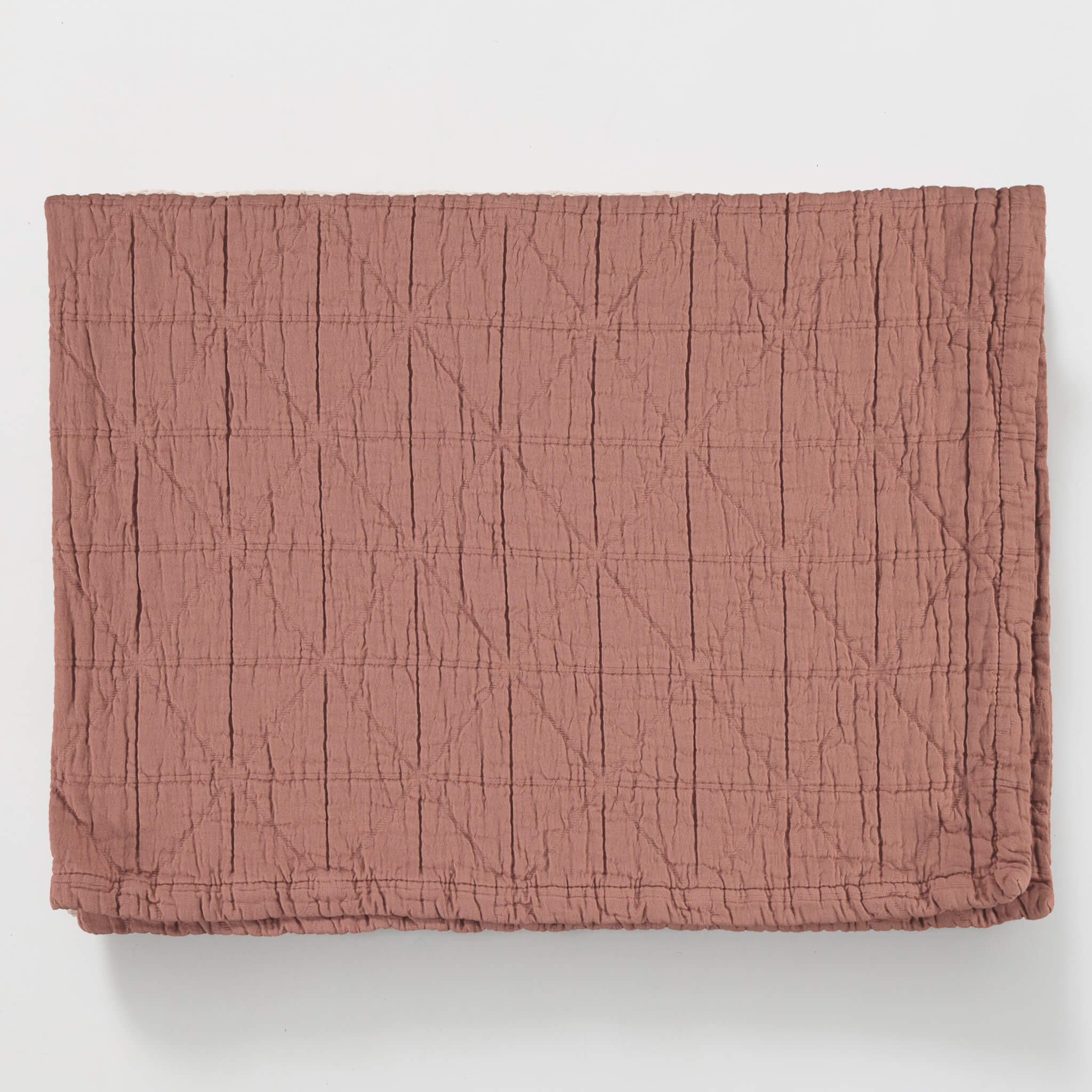 Diamond Soft Organic Cotton Blanket - Deep Clay