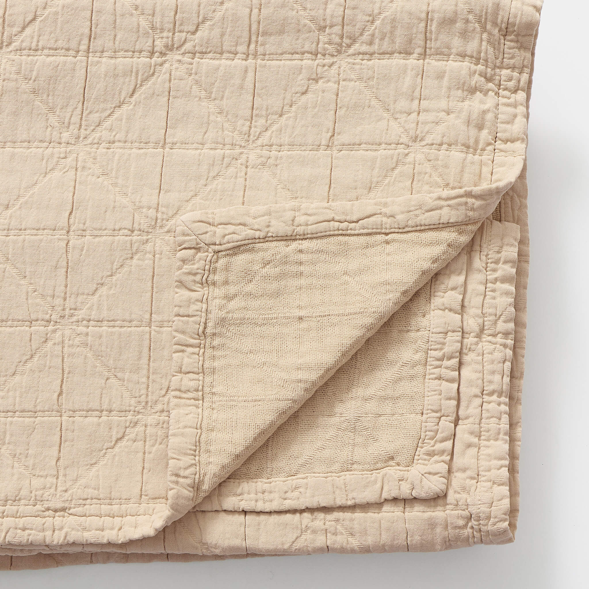 Diamond Soft Organic Cotton Blanket - Sandstone
