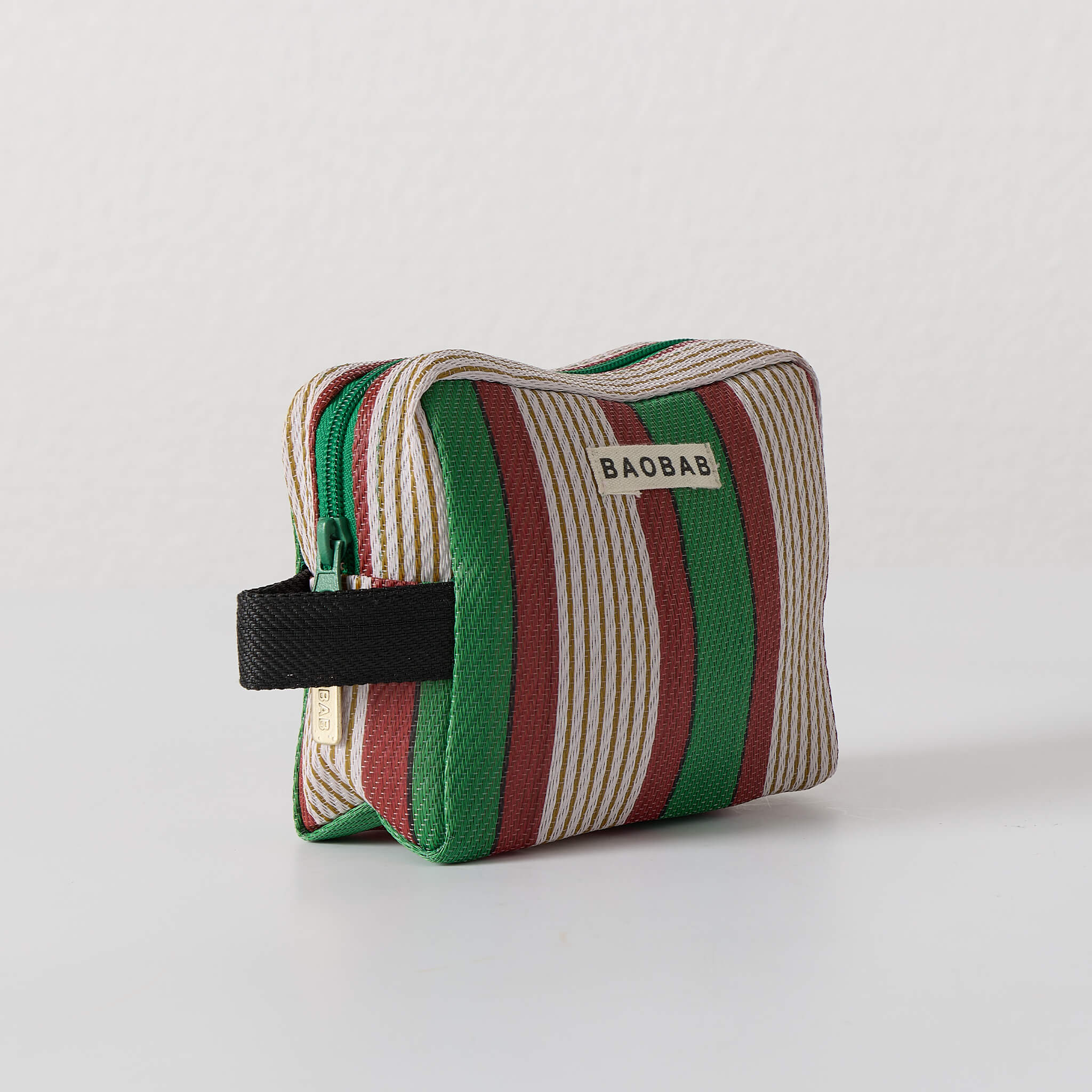 Green Stripe Pouch Set